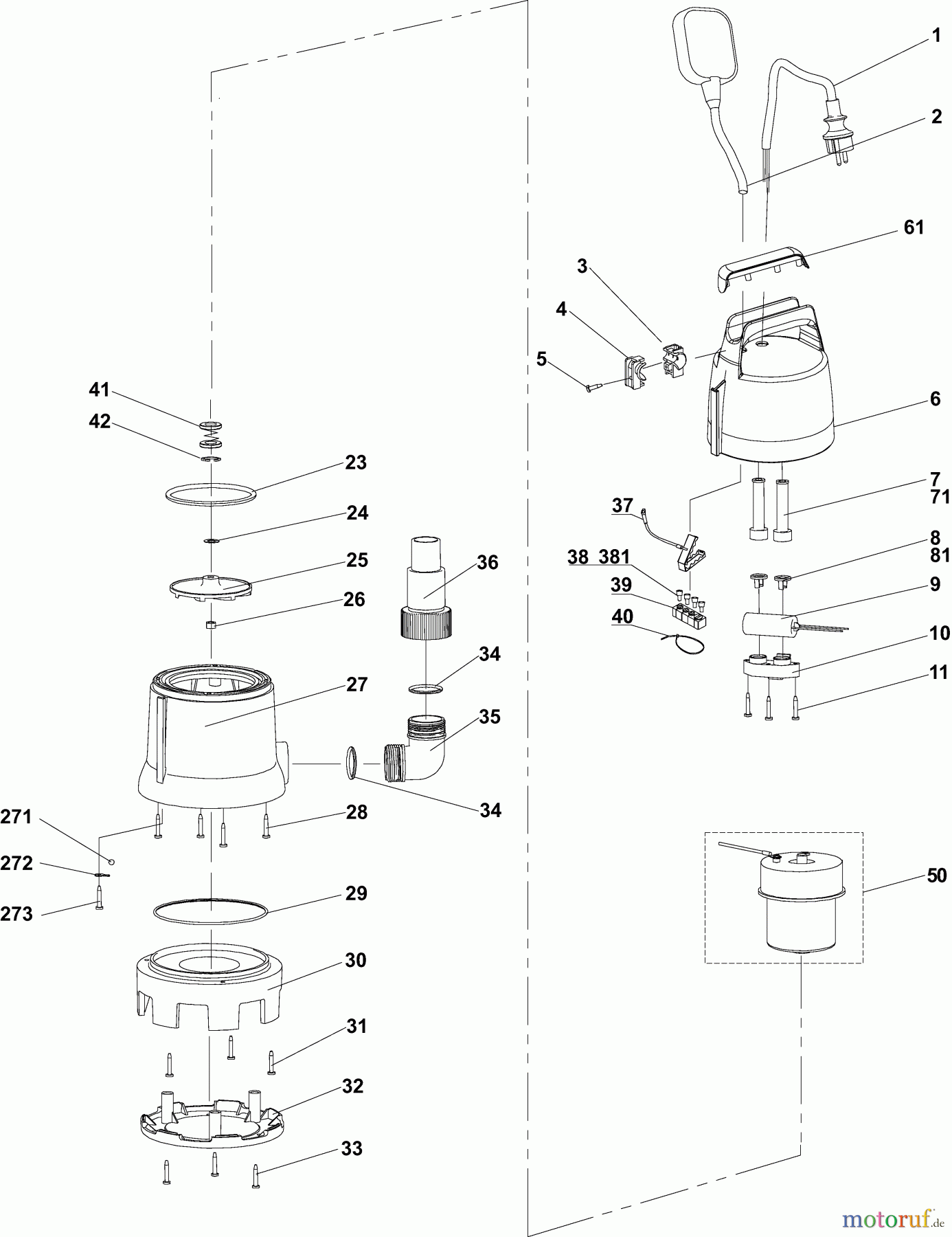  Dolmar Wasserpumpen Elektro EP84D 2  EP-84 D, PF0410