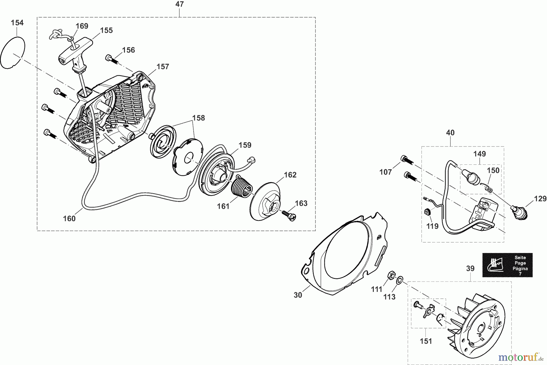  Dolmar Kettensägen Benzin Kettensäge PS6100H 4  Anwerfvorrichtung, Magnetzünder