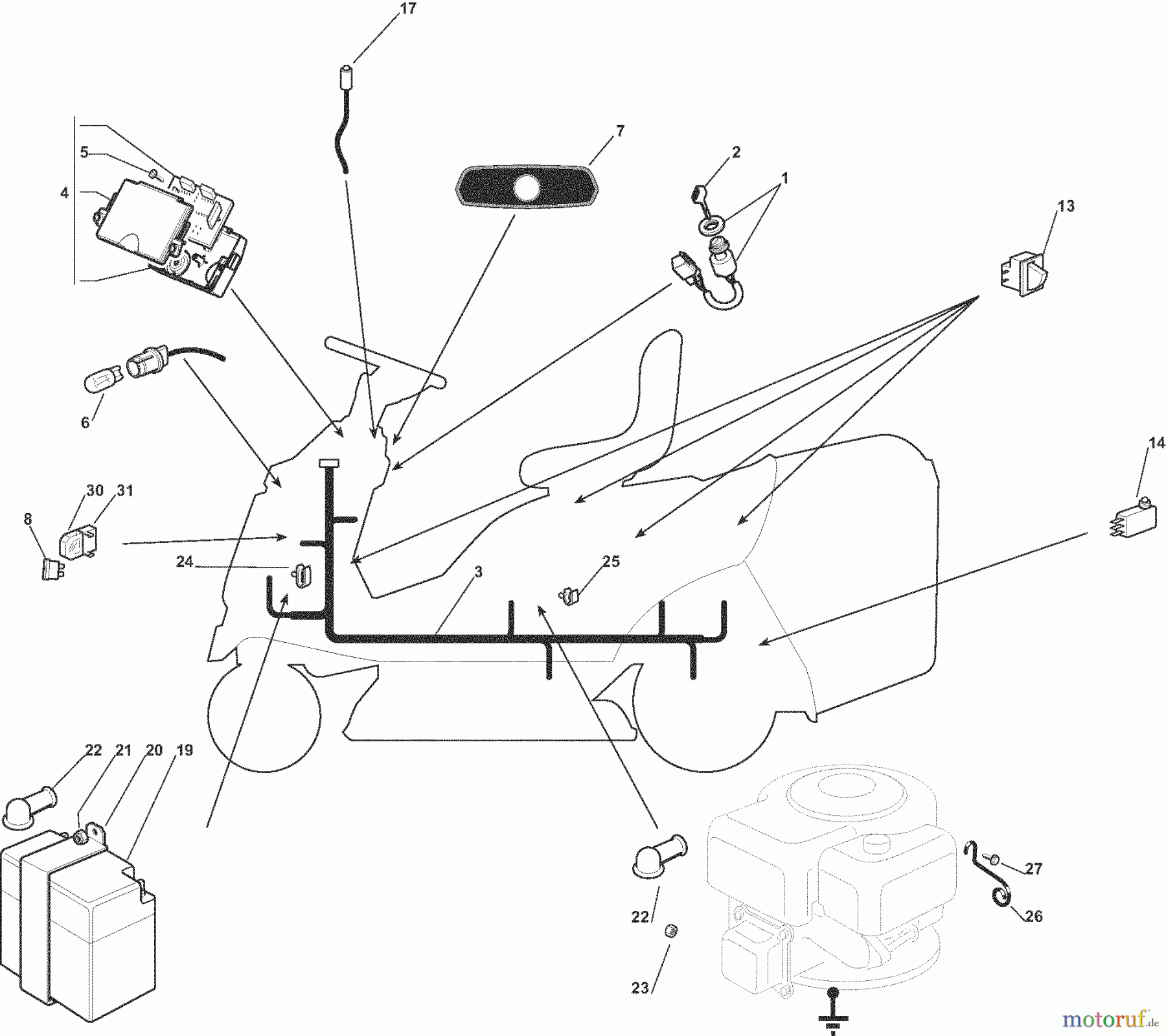  Dolmar Rasentraktoren RM7213H RM7213H (2015-2018) 11  ELEKTRISCHE TEILE