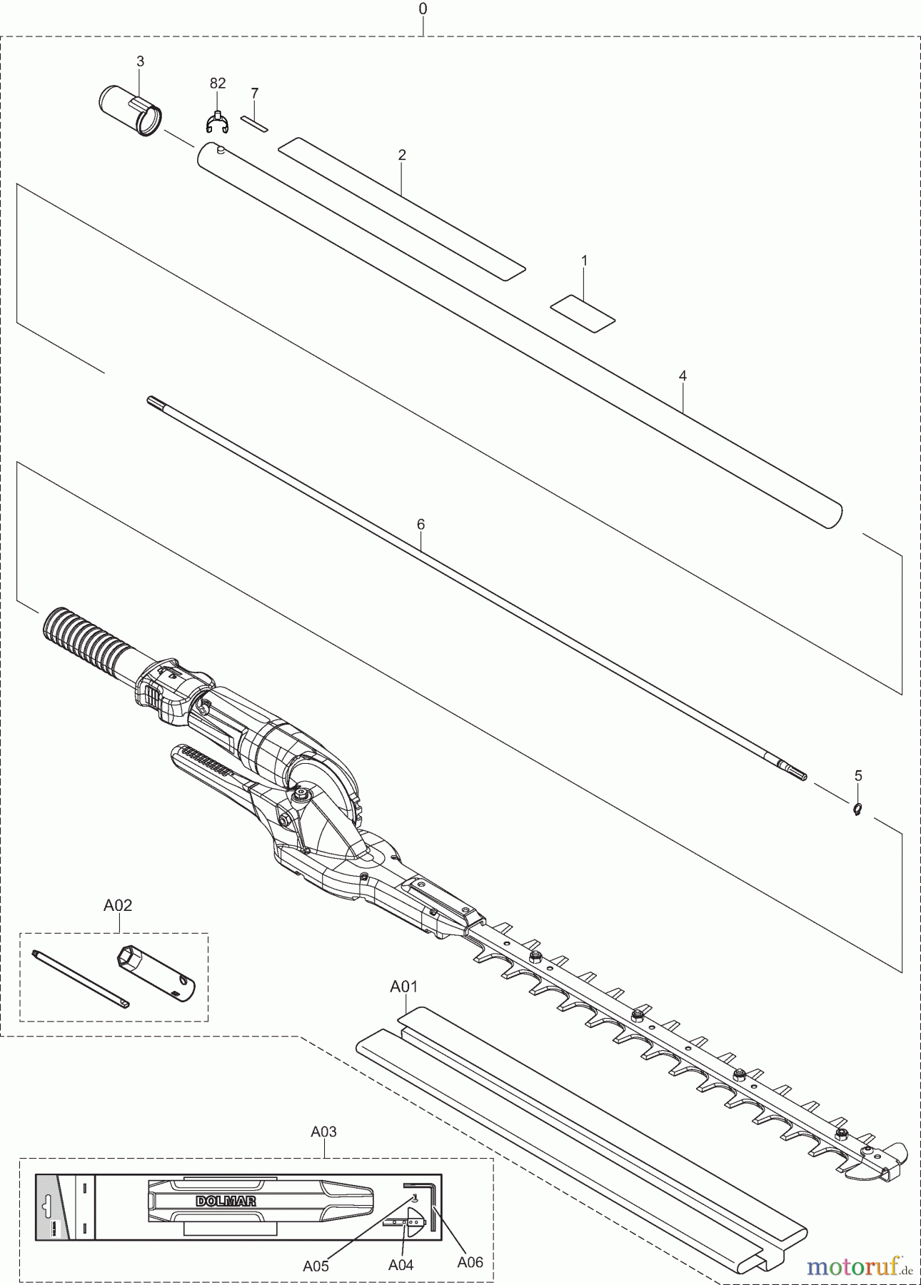  Dolmar Kombisysteme HTCS1 1  Schaftrohr, Zubehör