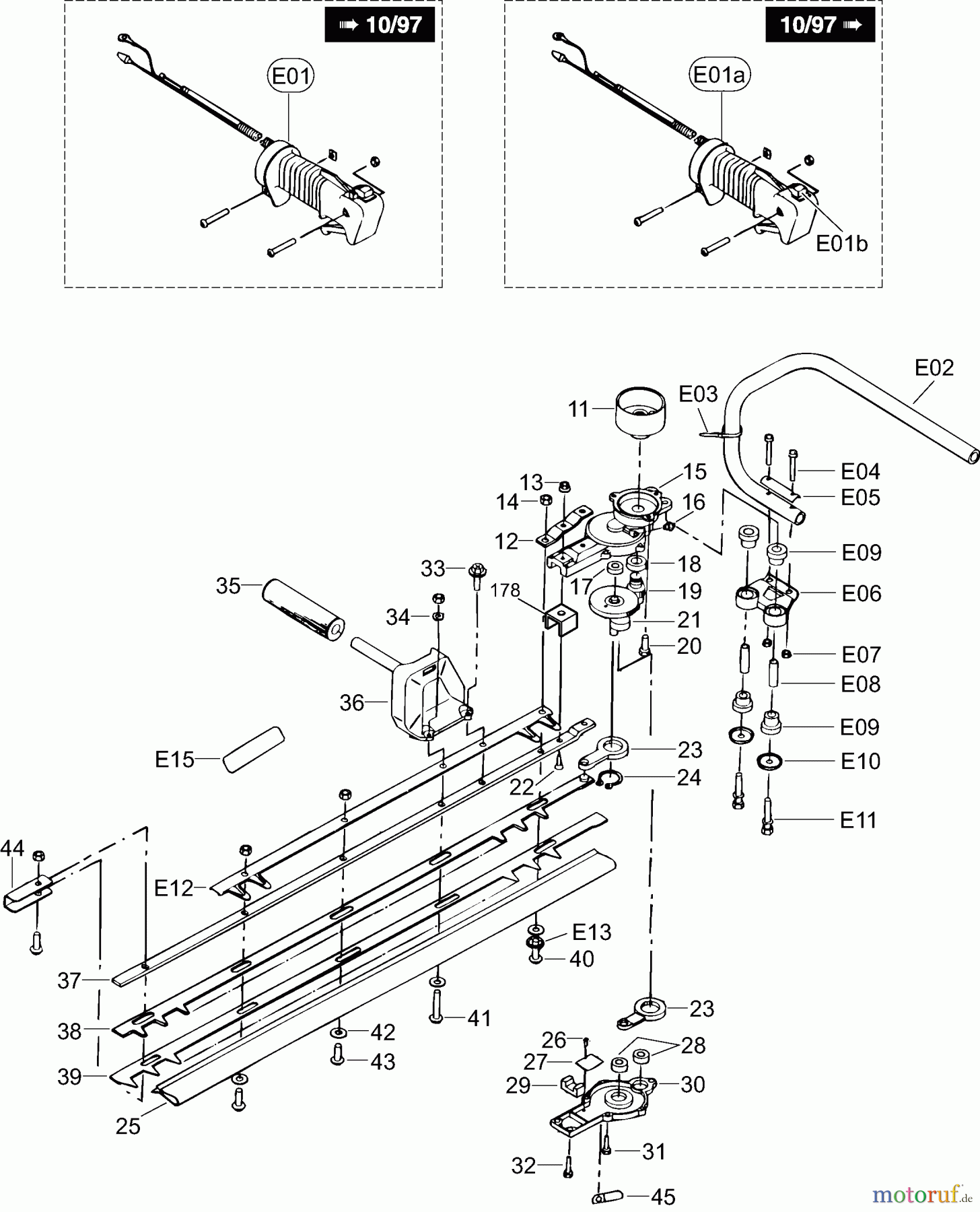  Dolmar Heckenscheren Benzin HT-2276 E 5  Griffe, Getriebe, Scherblatt