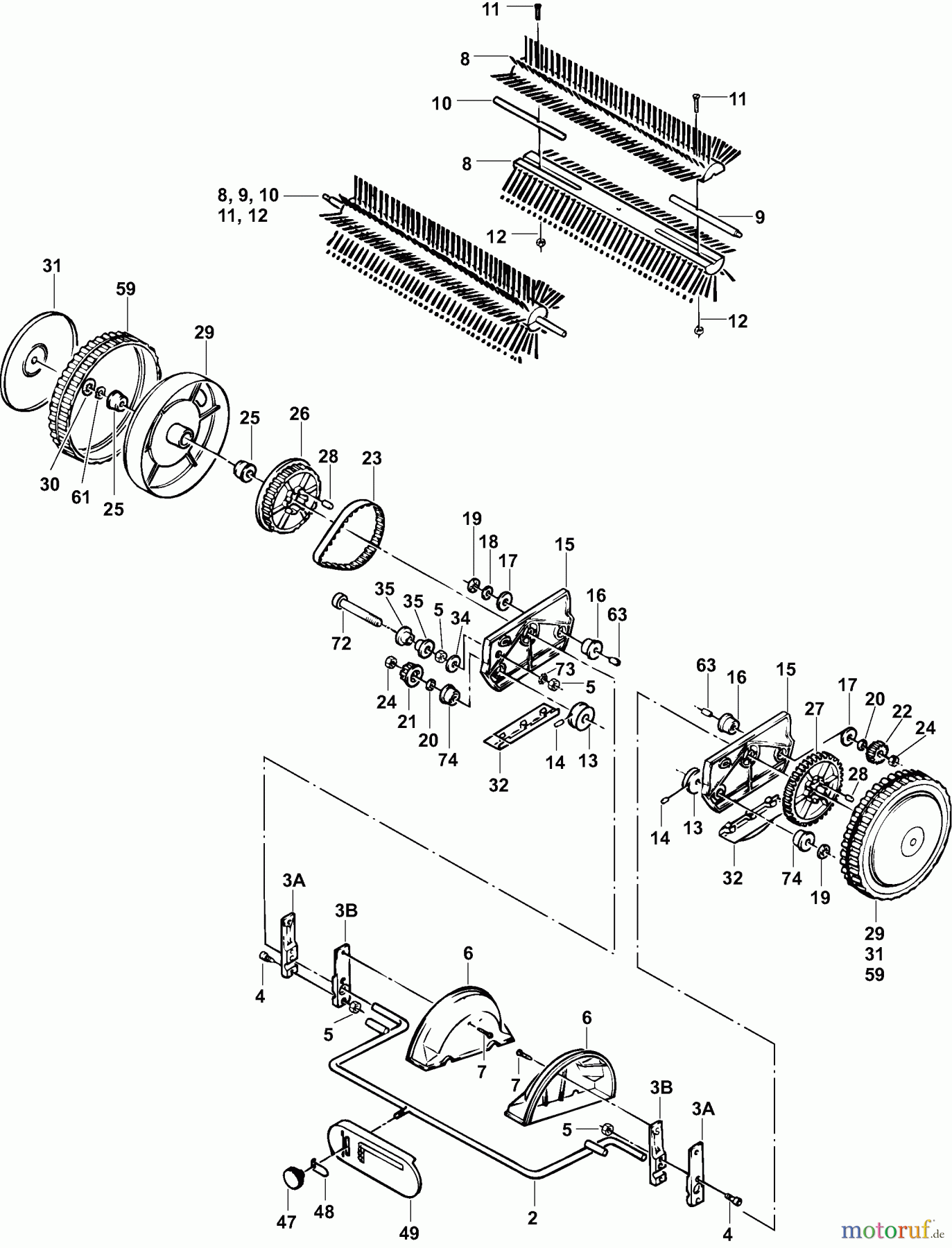  Dolmar Bodenkehrmaschinen WK-900 4  Räder, Fahrwerksverstellung