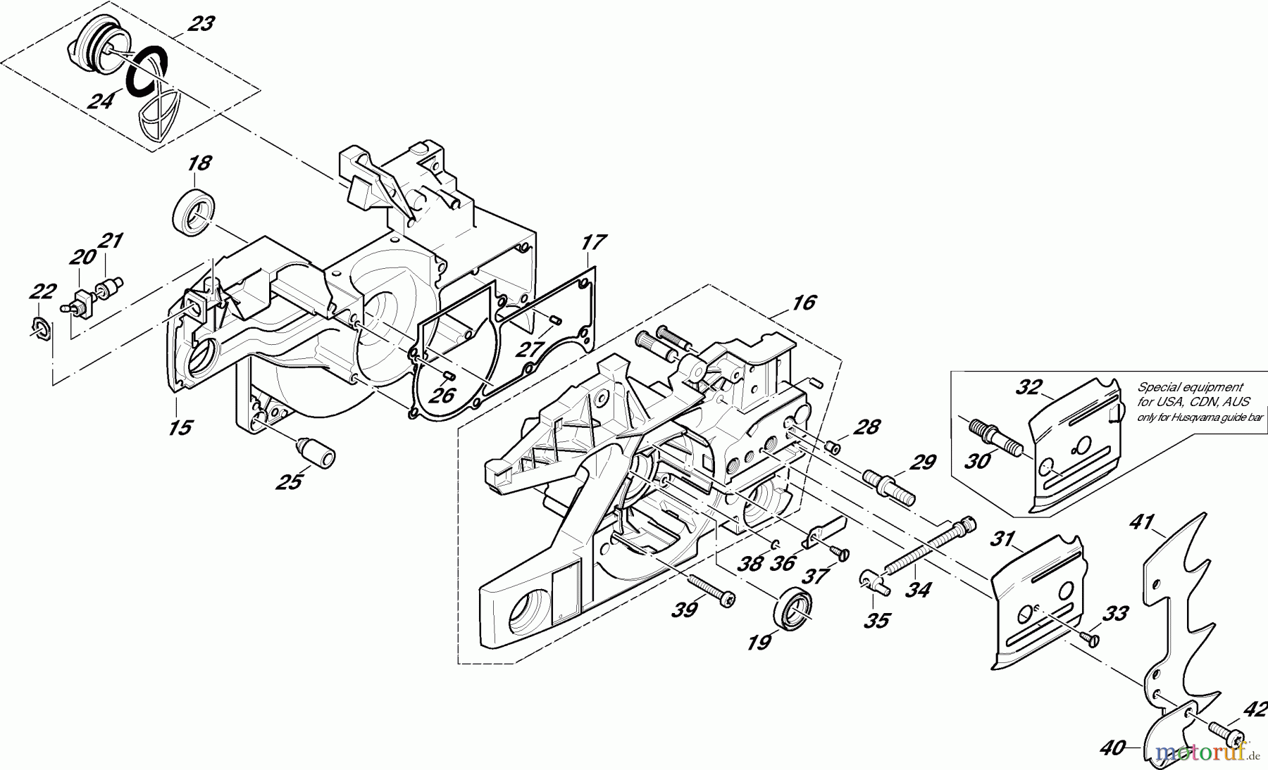  Dolmar Kettensägen Benzin Kettensäge PS-9010 deco 2  Kurbelgehäuse