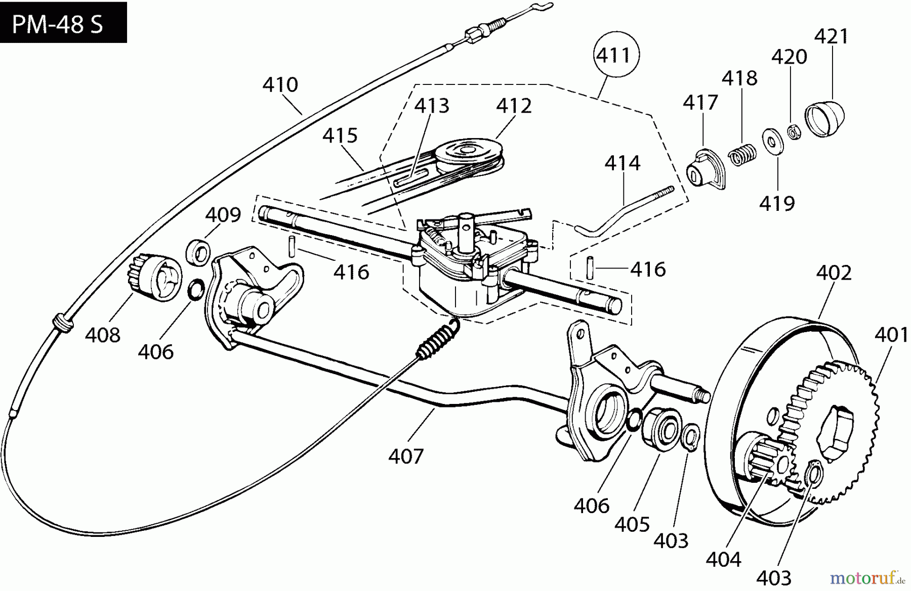 Dolmar Rasenmäher Benzin PM-48 S PM-48 S (=>2001) 4 Antrieb
