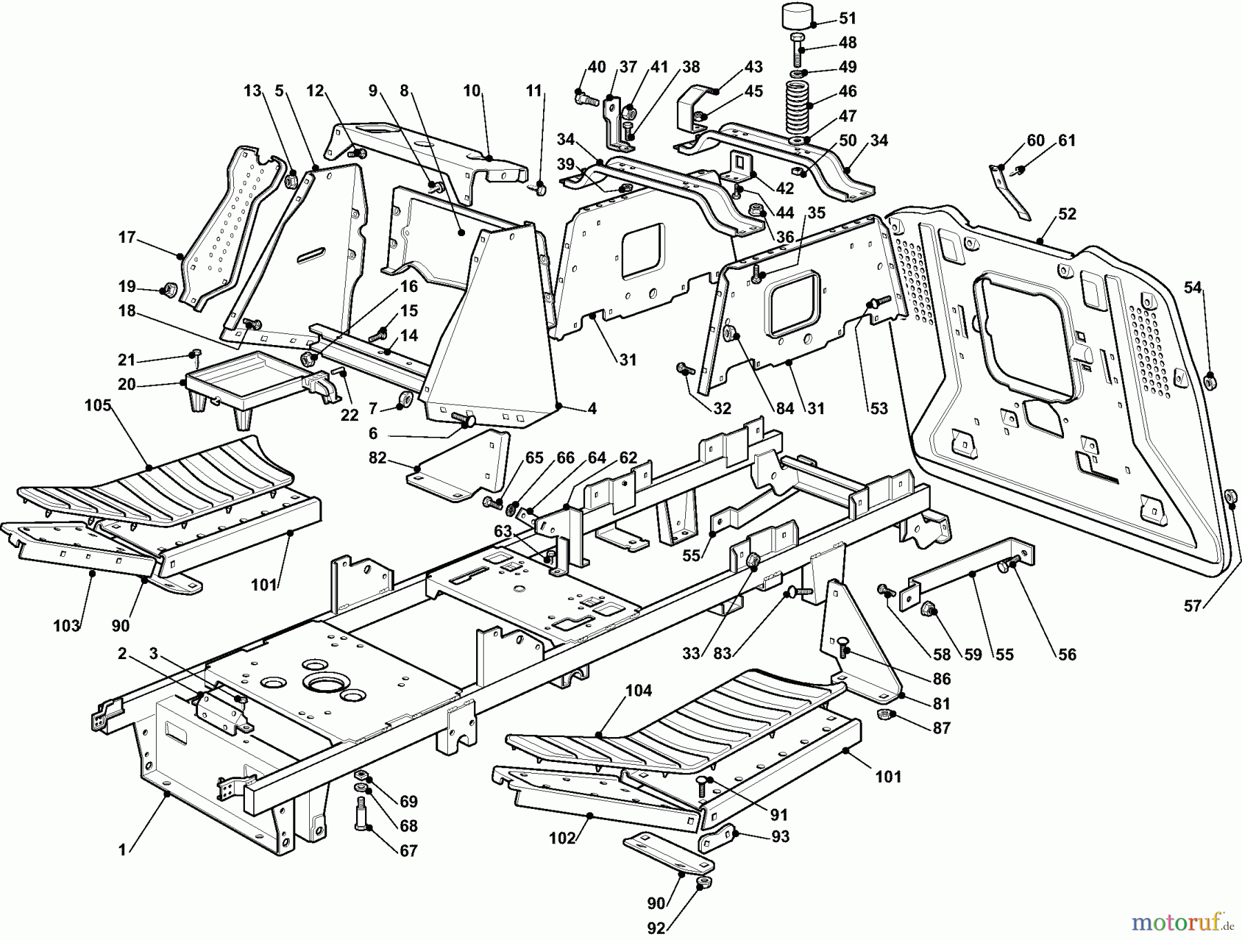 Dolmar Rasentraktoren TM9214H TM-92.14 H (2007) 1 RAHMENSATZ