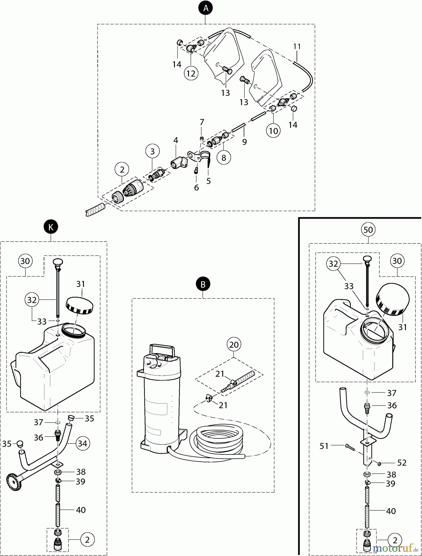  Dolmar Trennschleifer Benzin PC-6212 10  Wasseranschluß, Wassertank