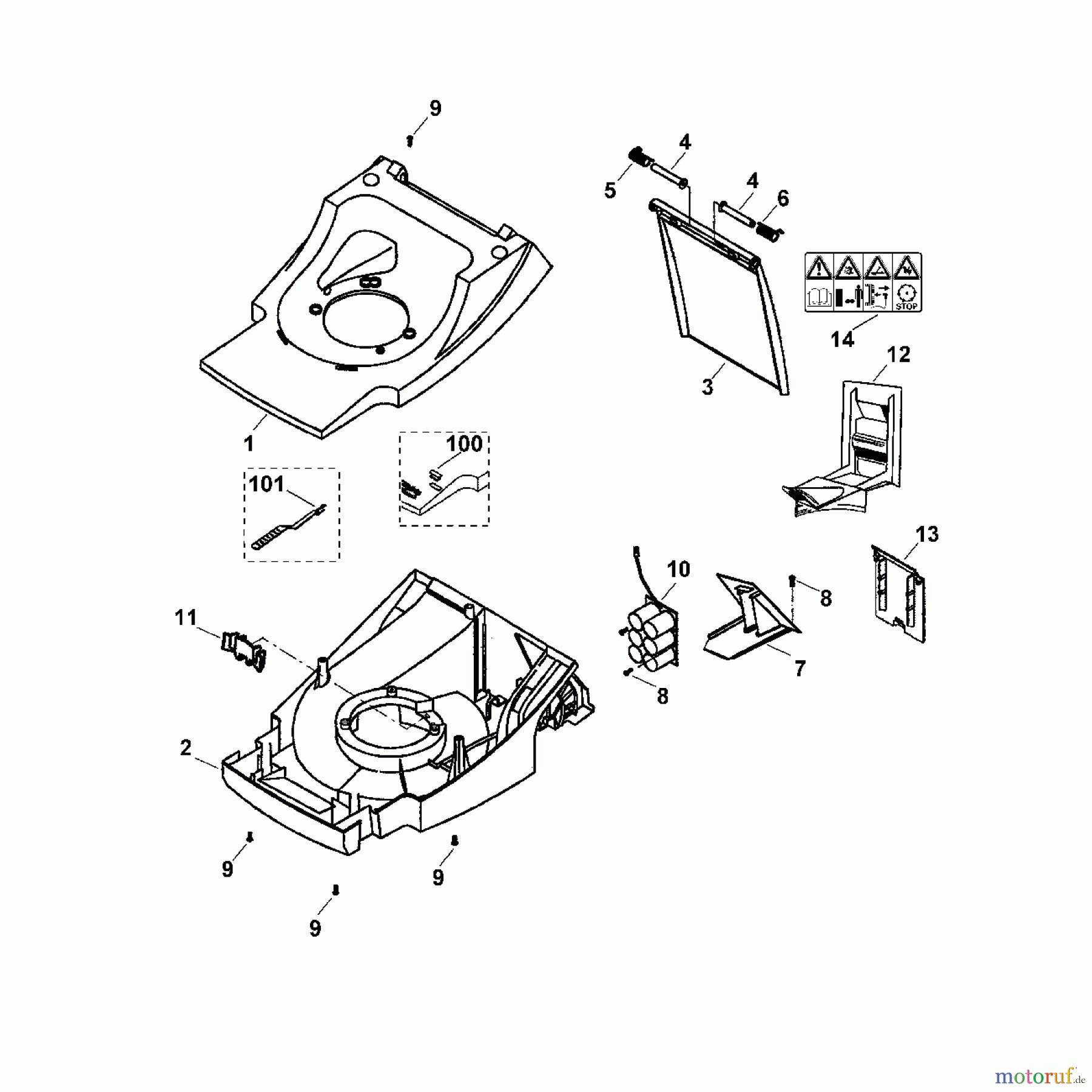 Viking Rasenmäher Benzinrasenmäher MB 505, 505 E, 505 KAT, 505 M B - Gehäuse