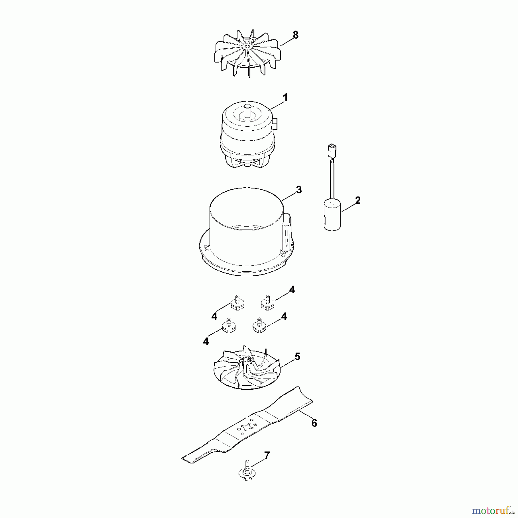 Viking Rasenmäher Elektrorasenmäher ME 443.0 C D - Motor, Messer