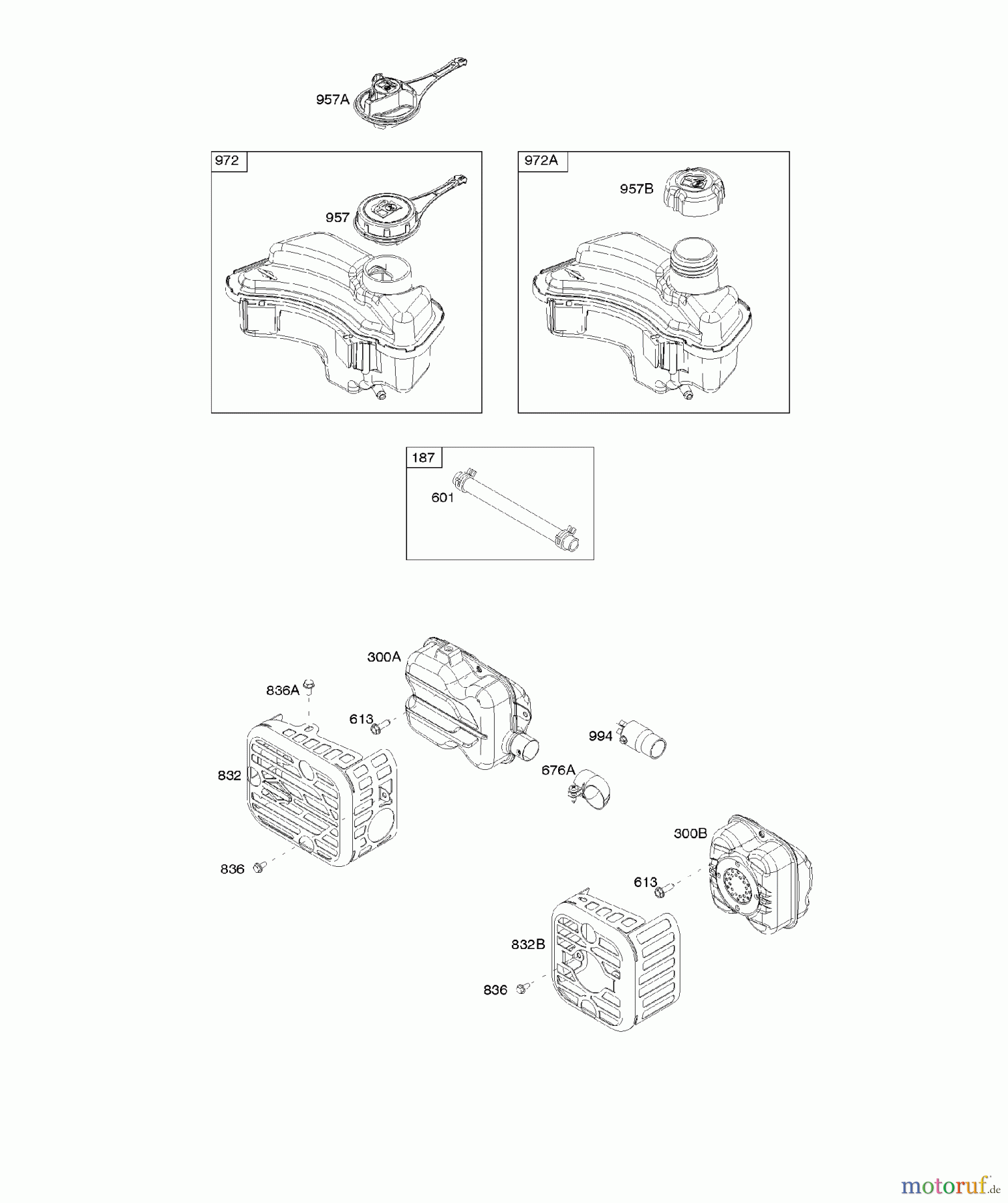 Viking Motoren B & S 09. . . 09P602-0009-F1 F - Auslasssystem, Kraftstoffversorgung