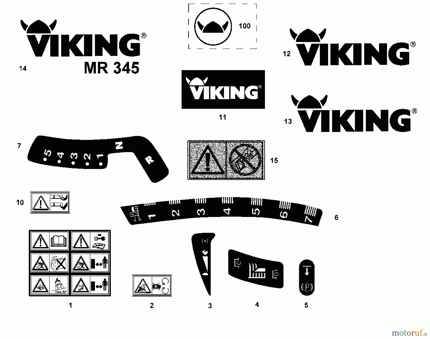  Viking Aufsitzmäher Aufsitzmäher MR 345 M - Aufkleber