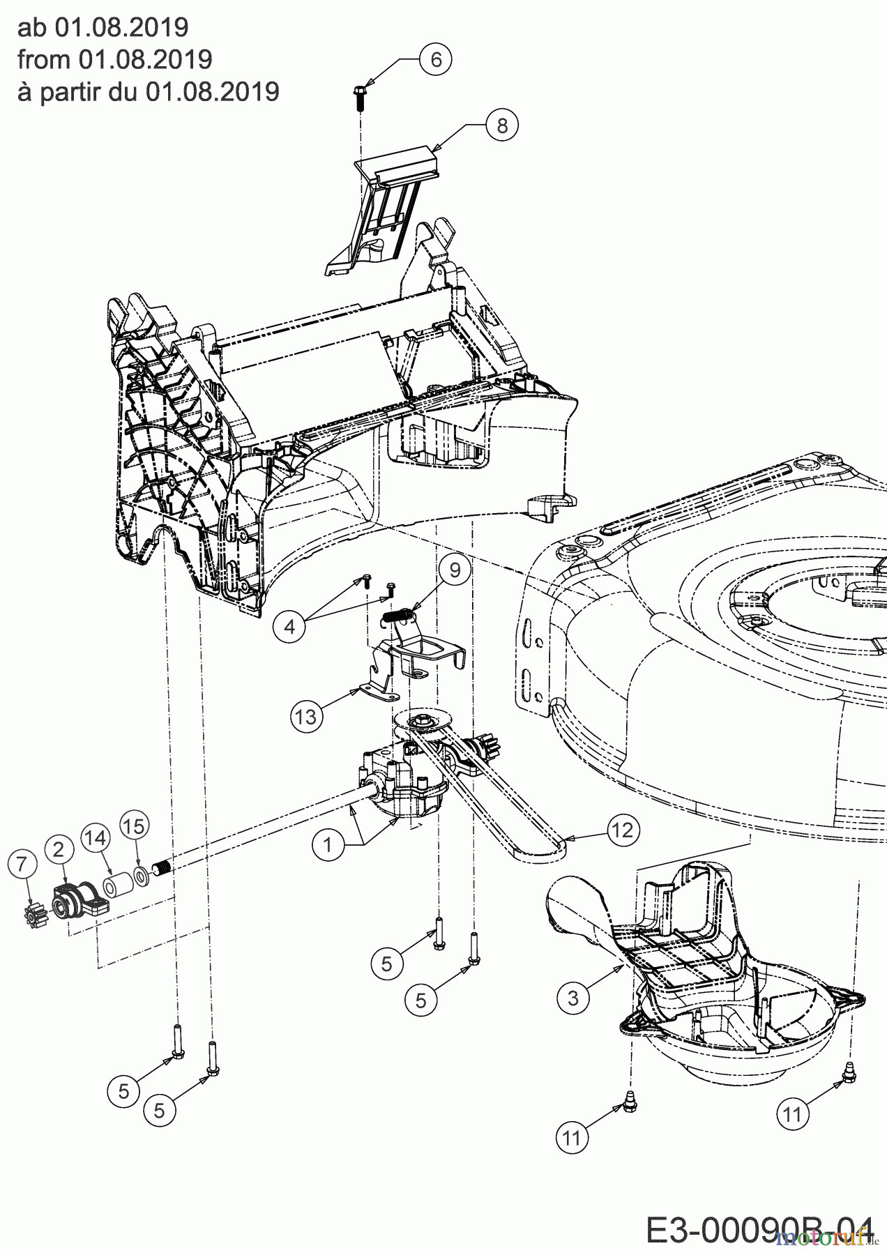  MTD Petrol mower self propelled LMEX 53 K 12C-PH7D682 (2019) Gearbox, Belt from 01.08.2019