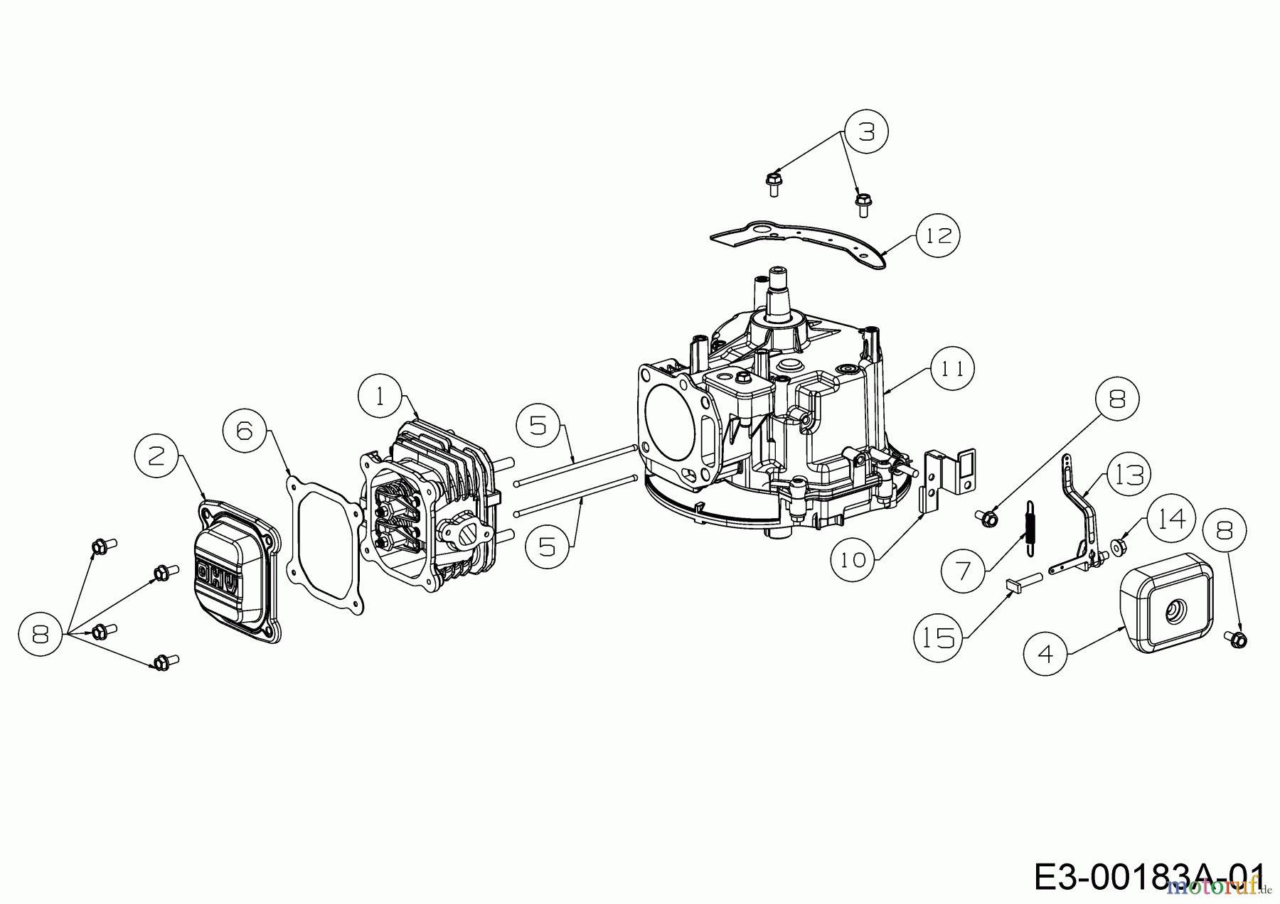 MTD-Engines Vertical 1T65NUB 752Z1T65NUB (2018) Governor lever, Short block, Cylinder head cover