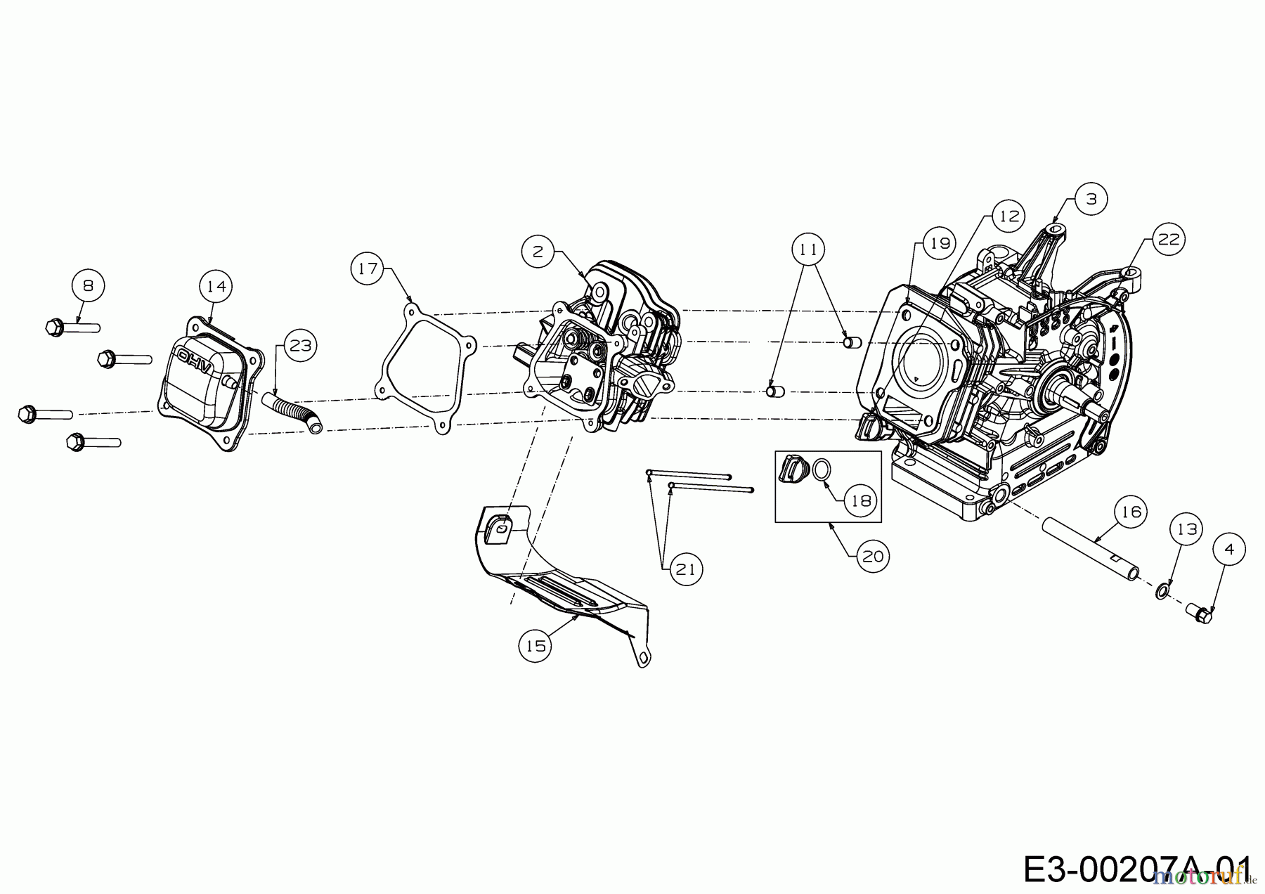  MTD-Engines Horizontal 165-WU 752Z165-WU  (2020) Short block, Valve cover, Cylinder head