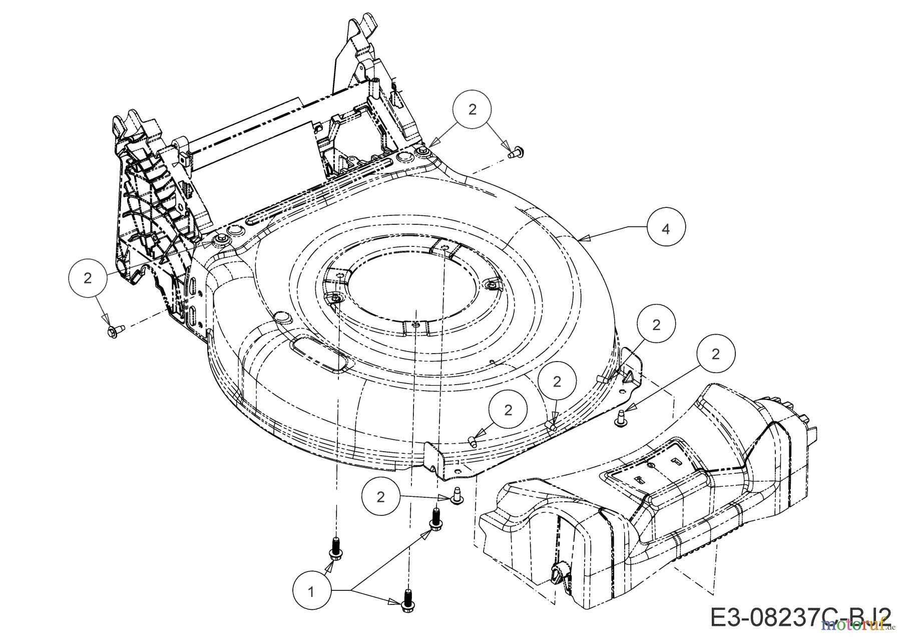 MTD Petrol mower self propelled BE 53 HWBIS 12BEPD7E676 (2019) Deck housing