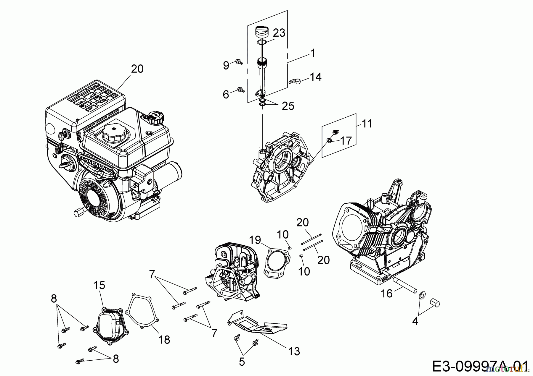  MTD-Engines Horizontal 678-SH 752Z678-SH  (2020) Baffle, Push rods, Dipstick, Cylinder head cover