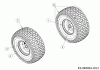 MTD Smart RN 145 13A876KN600 (2022) Listas de piezas de repuesto y dibujos Front wheels 15x6