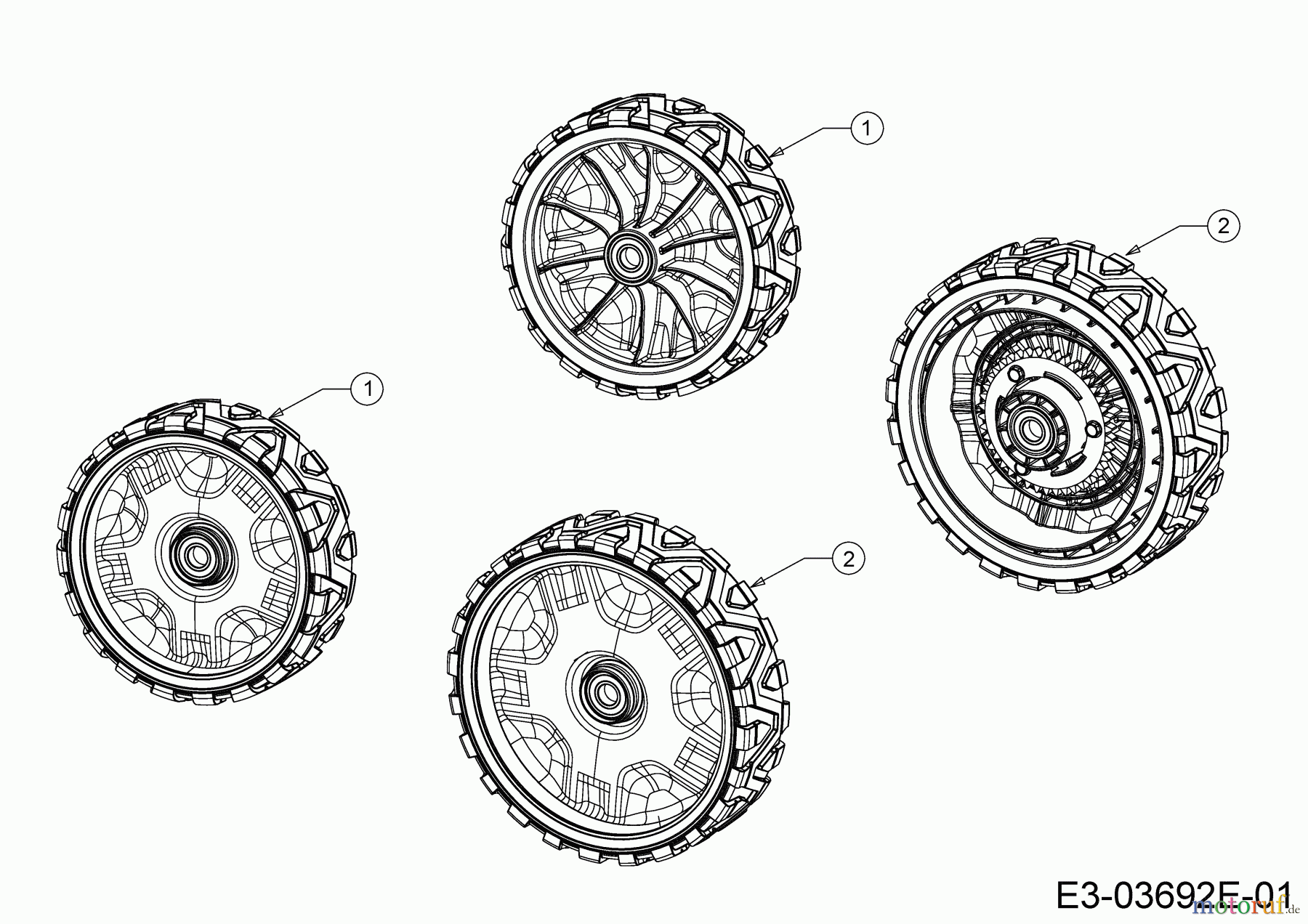 Cub Cadet Petrol mower self propelled LM2 CR46ES 12AETQB9603 (2019) Wheels