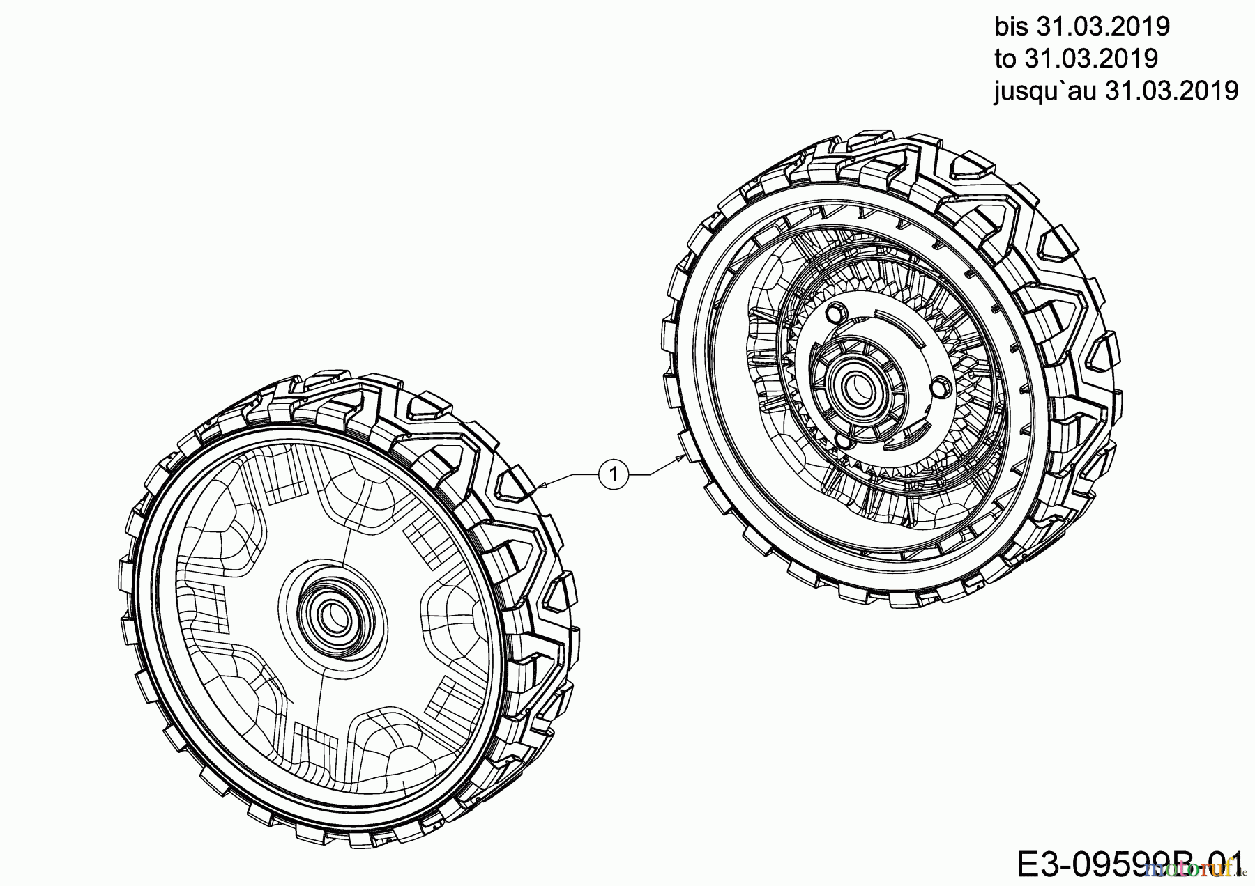  Cub Cadet Petrol mower self propelled LM2 DR46S 12CBTQKC603 (2020) Drive wheel to 31.03.2019