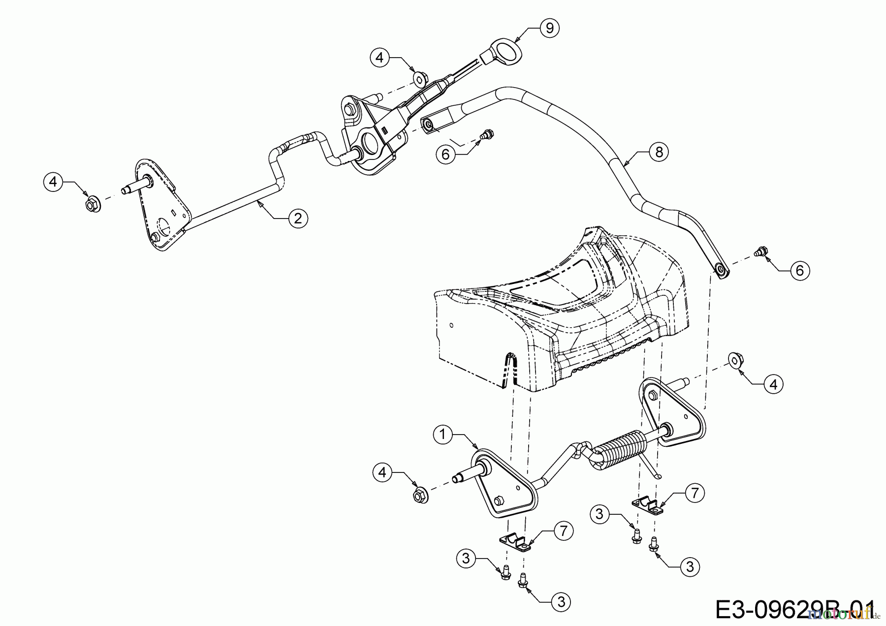  Cub Cadet Petrol mower self propelled LM3 ER53S 12ABPV7D603 (2019) Axles, Height adjustment