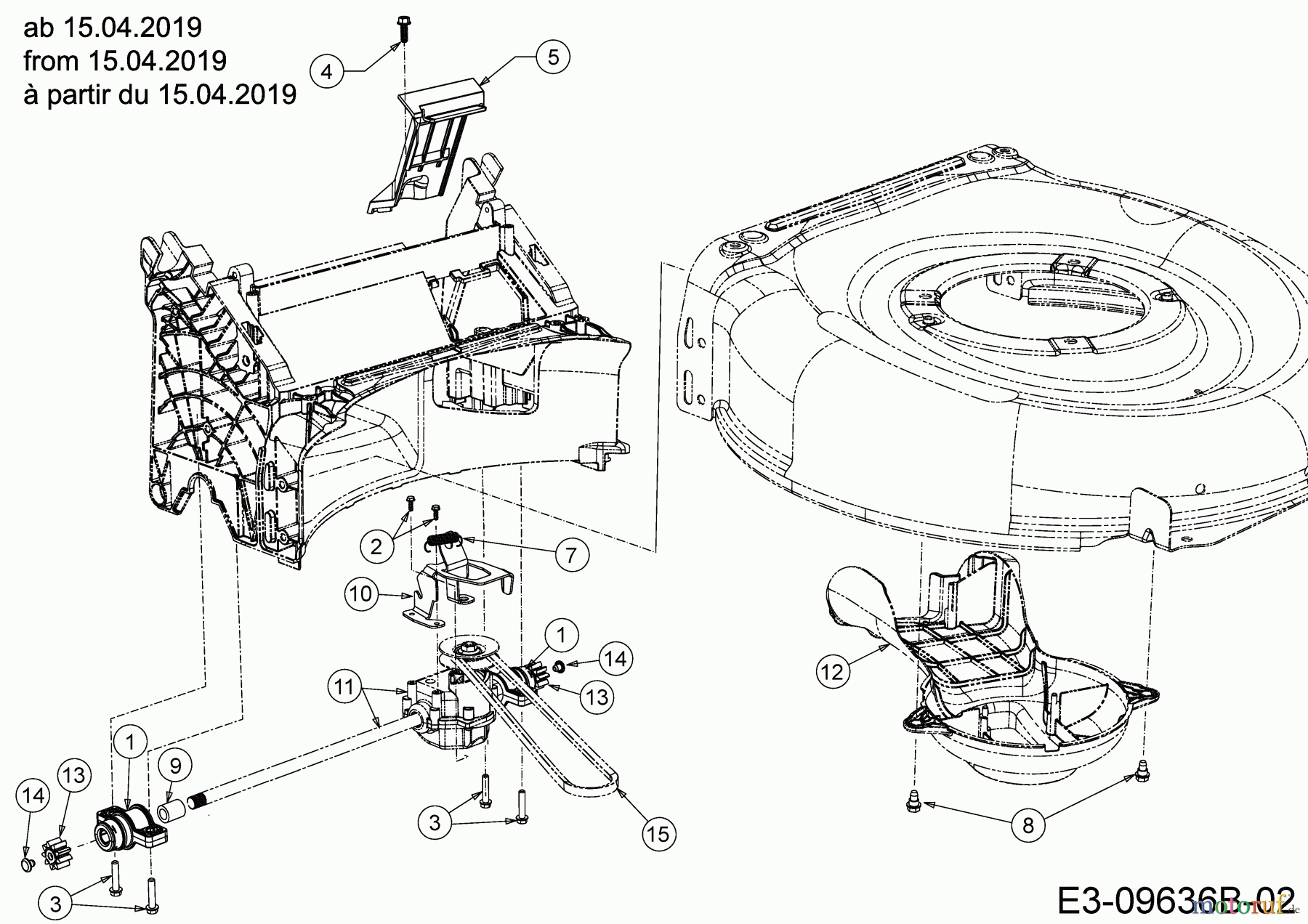  Cub Cadet Petrol mower self propelled LM2 DR46S 12BBTQKC603 (2019) Gearbox, Belt from 15.04.2019