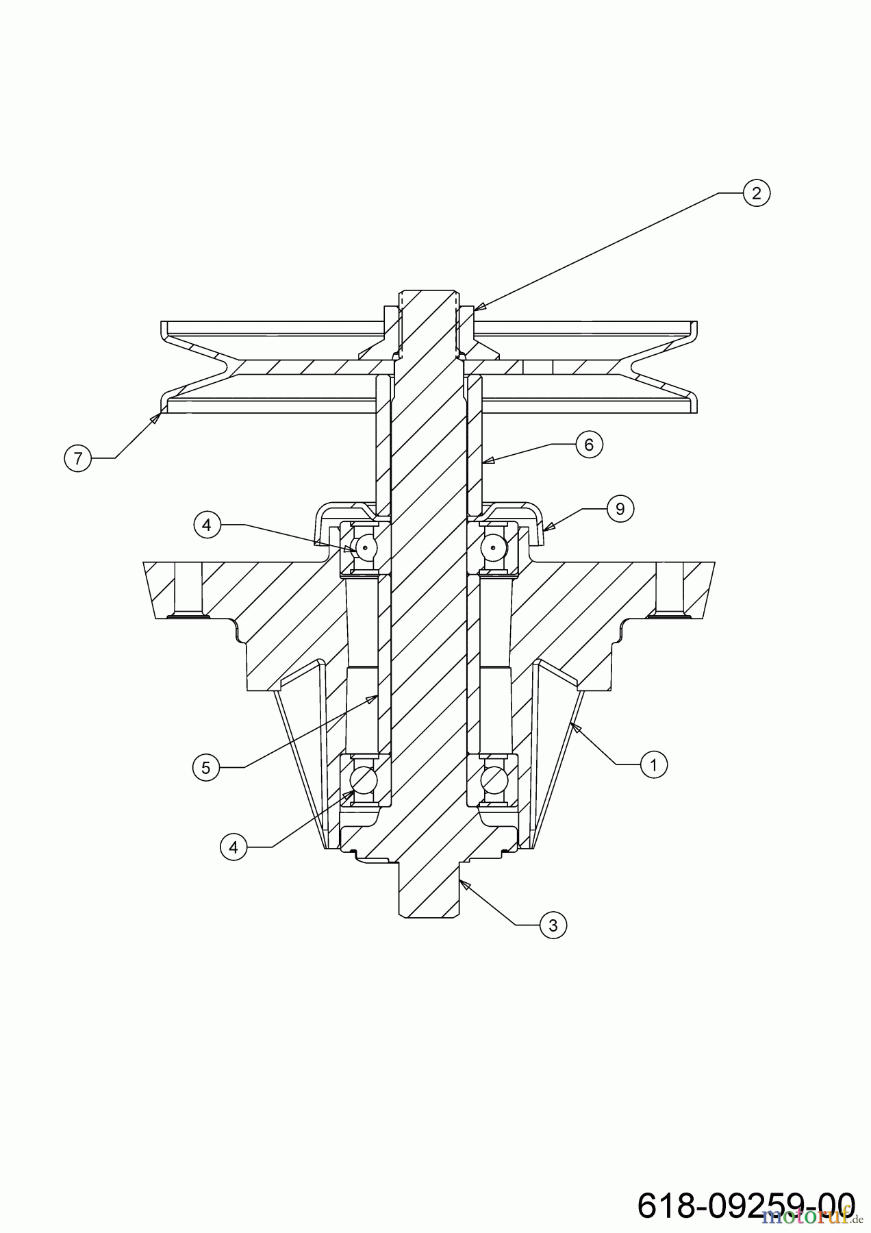  Cub Cadet Lawn tractors XT1 OS107 13A8A1TS603 (2023) Spindle 618-09259