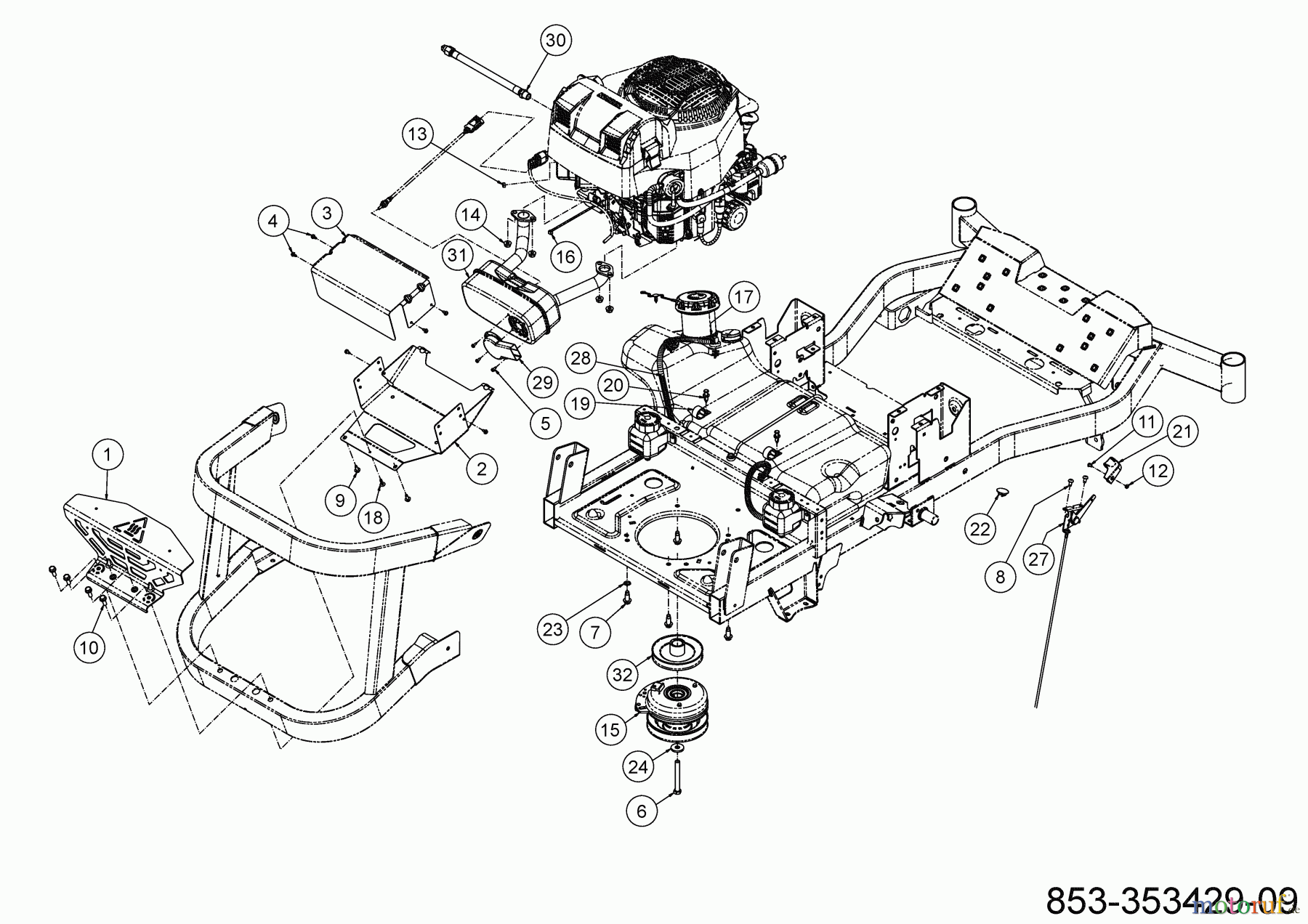 Cub Cadet Zero Turn XZ7 L152I ULTIMA 47ATAHA8603 (2022) Choke- and throttle control, Engine accessories