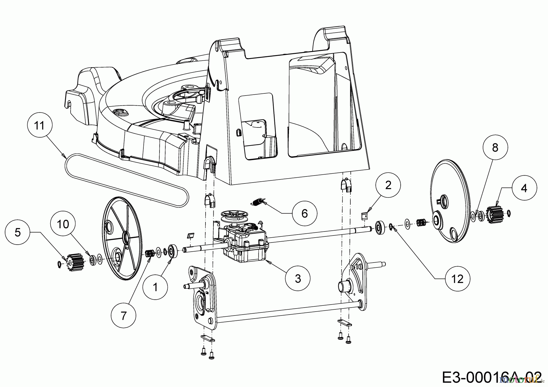 Wolf-Garten Petrol mower self propelled Expert 46 B S 12A-YA5L650 (2020) Gearbox, Belt
