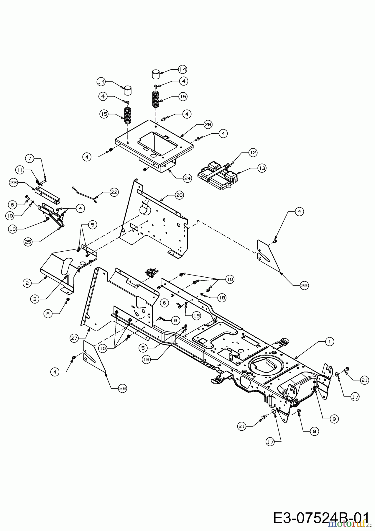 Wolf-Garten Lawn tractors Expert 92.160 H 13HG91WE650 (2014) Rear coupling, Frame