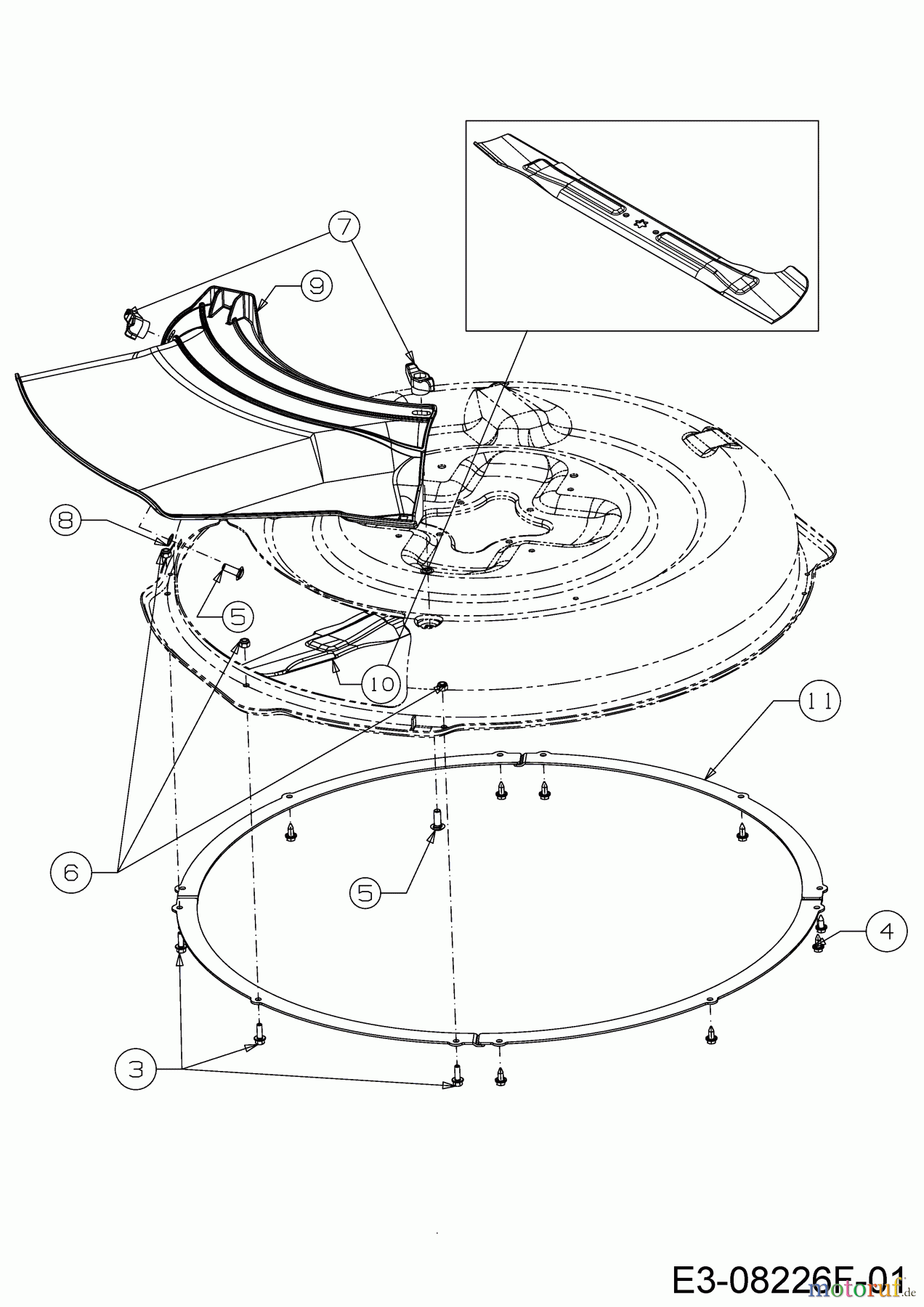Wolf-Garten Lawn tractors Scooter Pro Hydro 13A221HD650 (2018) Deflector, Skirts, Blade