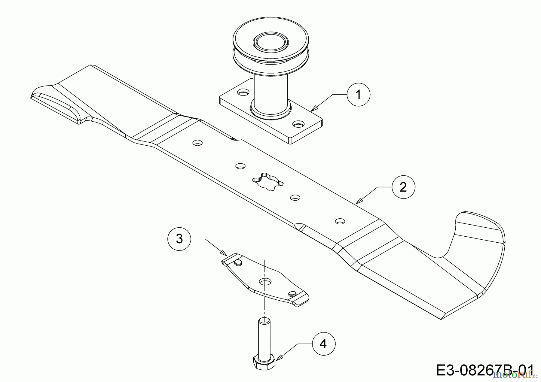 Wolf-Garten Petrol mower self propelled Expert 46 BA V 12BVK15E650 (2014) Blade, Blade adapter