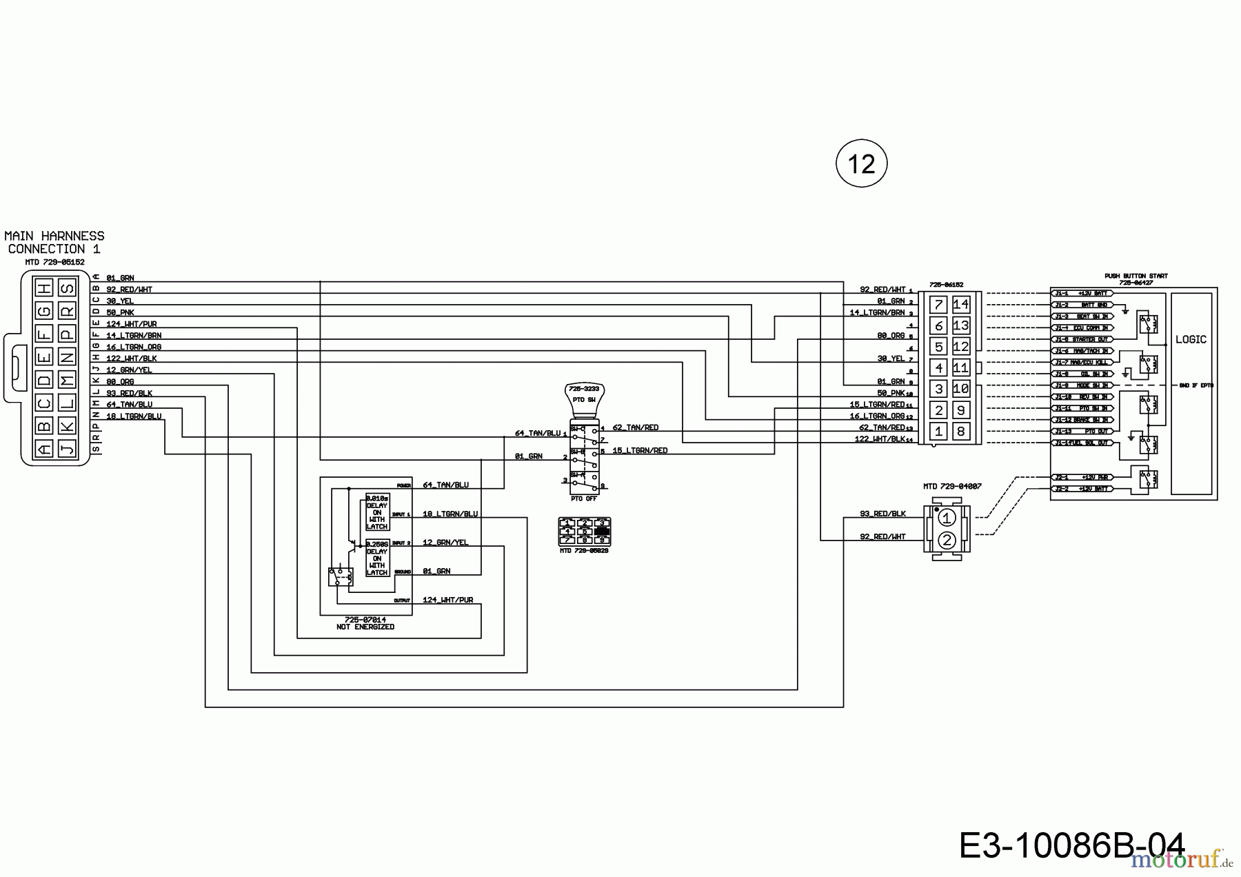  Wolf-Garten Lawn tractors 106.220 H 13CAA1VR650  (2019) Wiring diagram electric clutch
