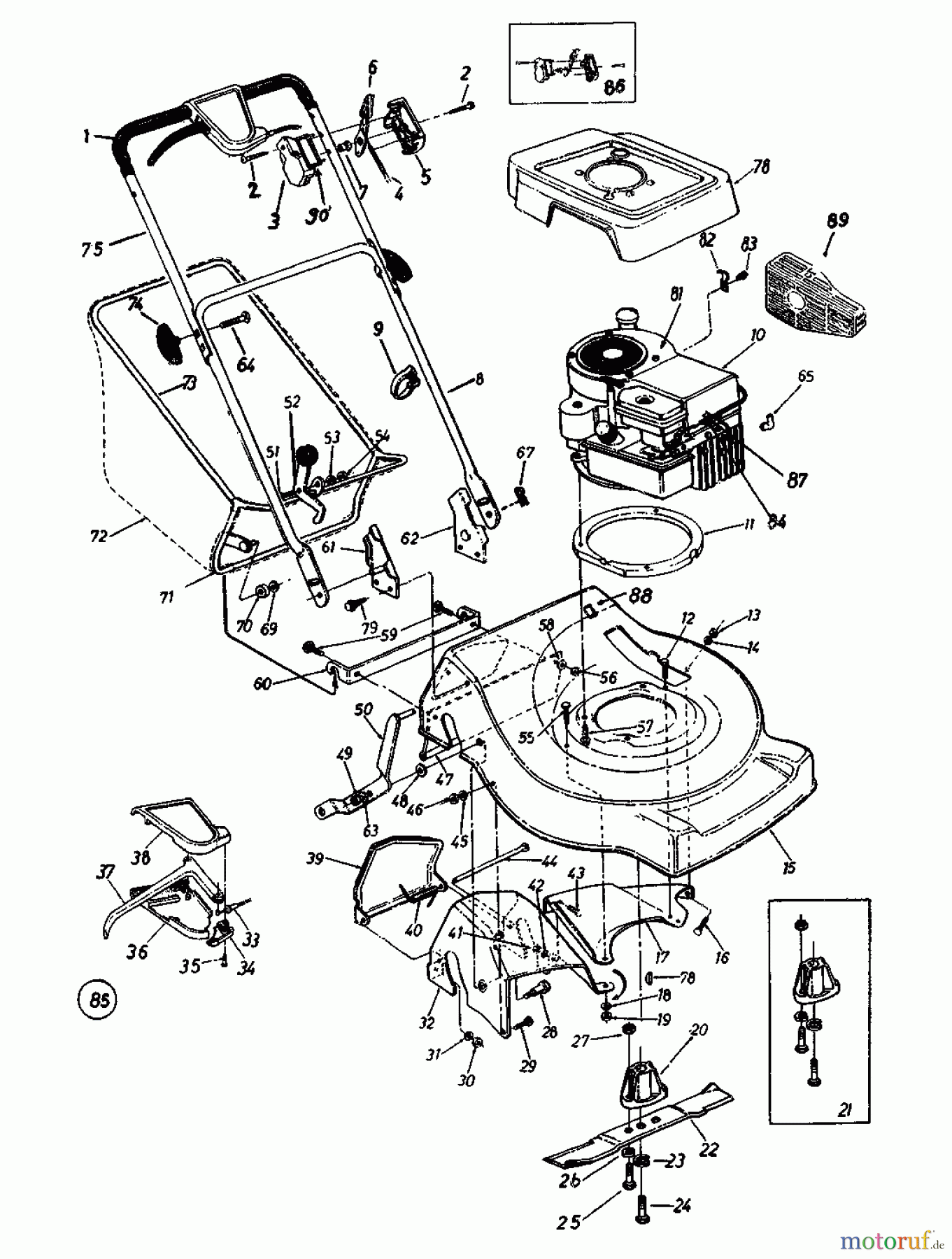  MTD Petrol mower self propelled REX-COMBI 51 SSL 125-3580  (1985) Basic machine