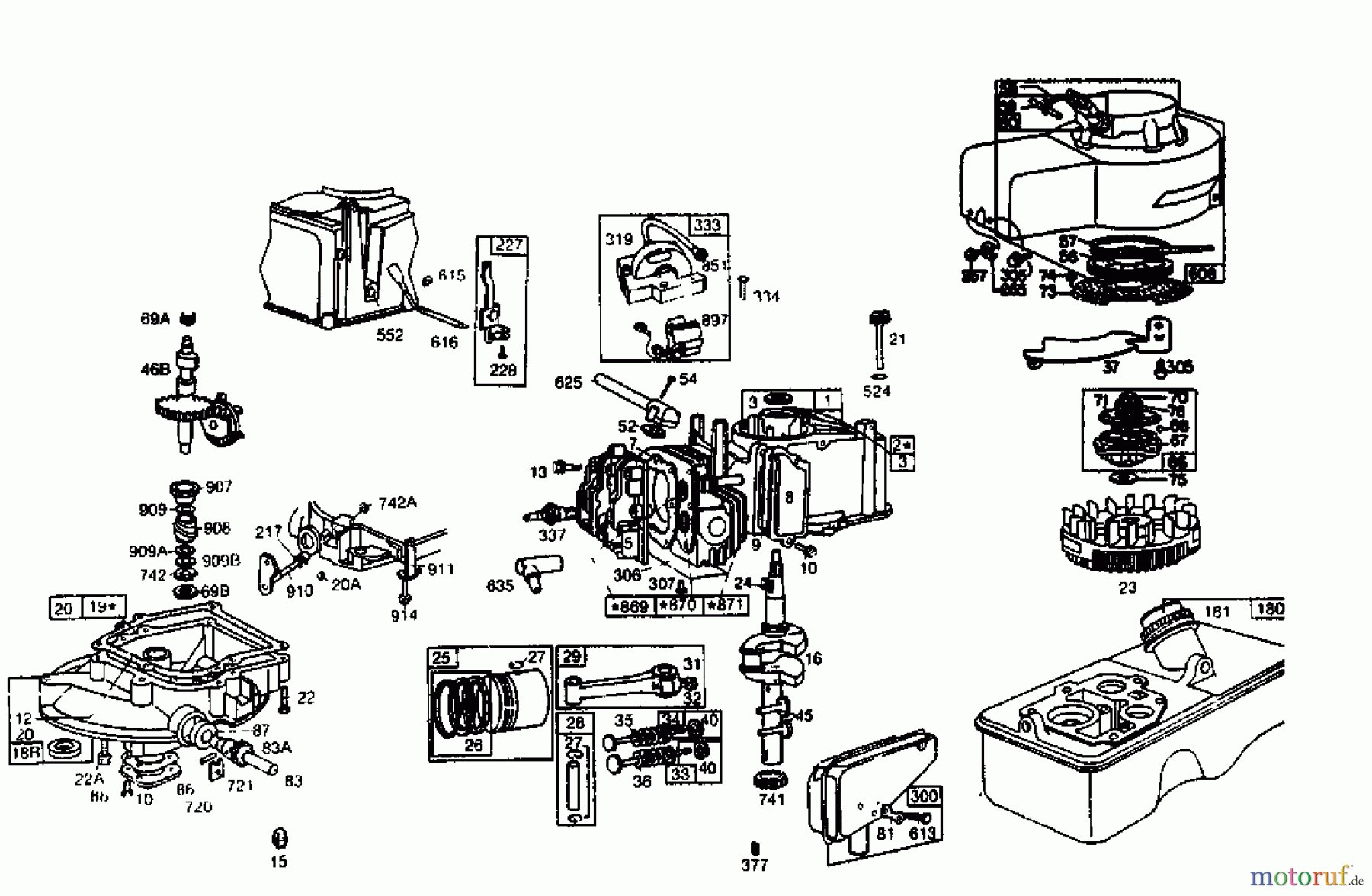  Gutbrod Petrol mower self propelled HB 45 REL 02885.01  (1985) Crankcase, Cylinder
