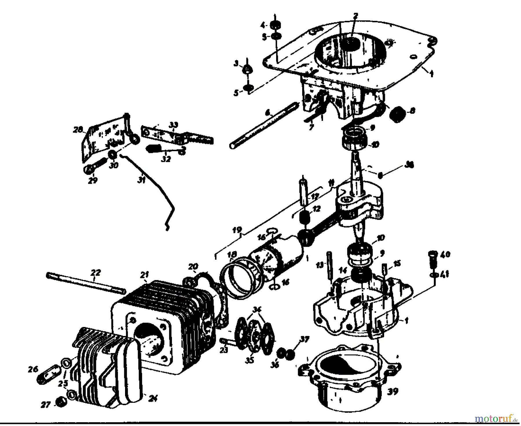  Gutbrod Cutter bar mower BM 100 4/BS 07507.01  (1985) Crankcase, Cylinder
