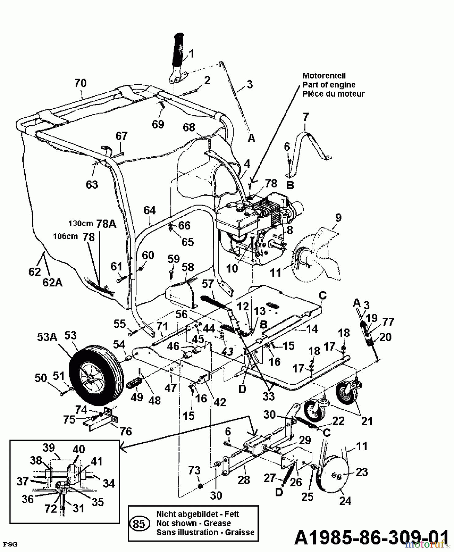  MTD Leaf blower, Blower vac 685 244-685-000  (1984) Basic machine