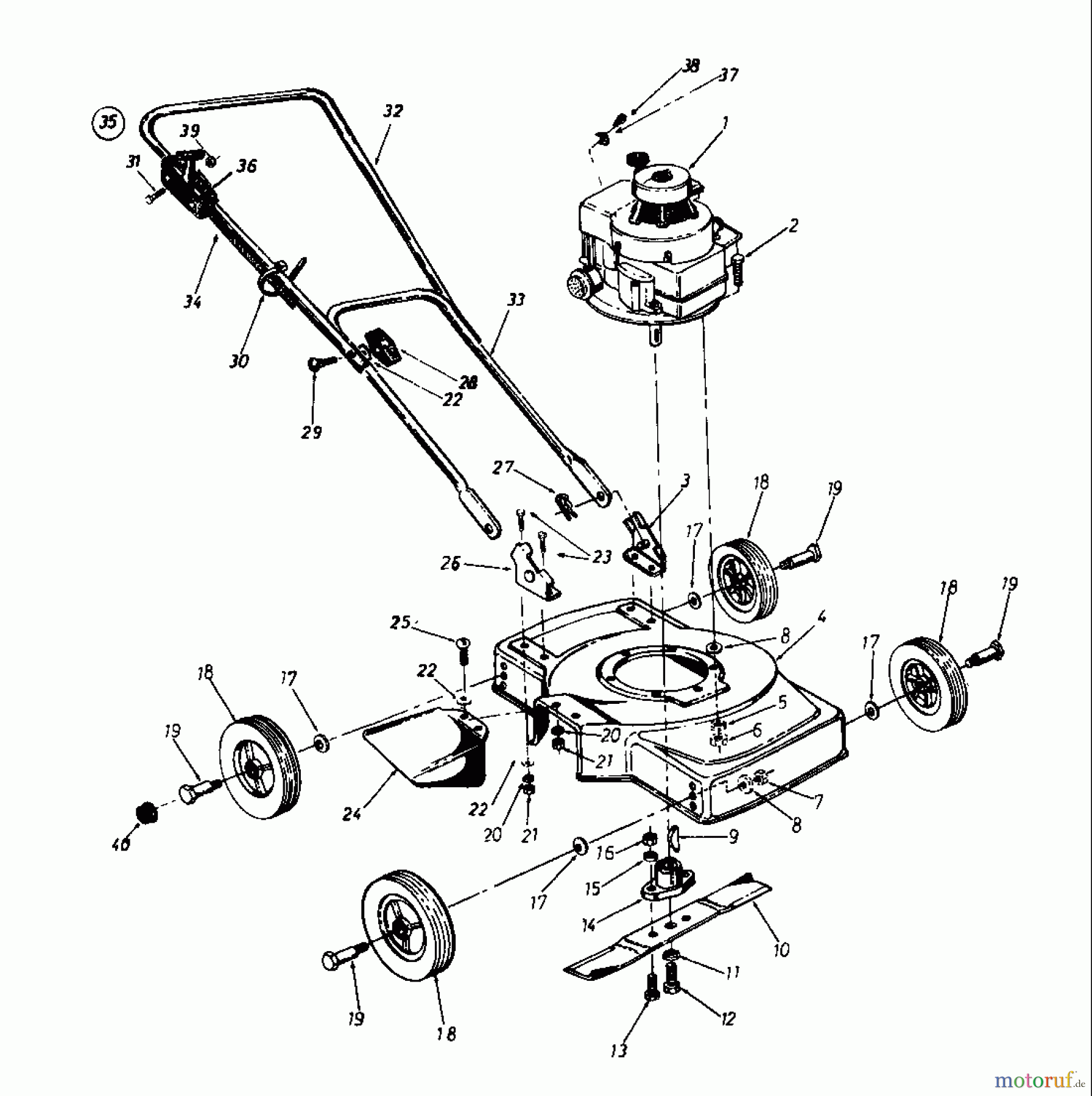  Columbia Petrol mower C 40 SL 186-0160  (1986) Basic machine