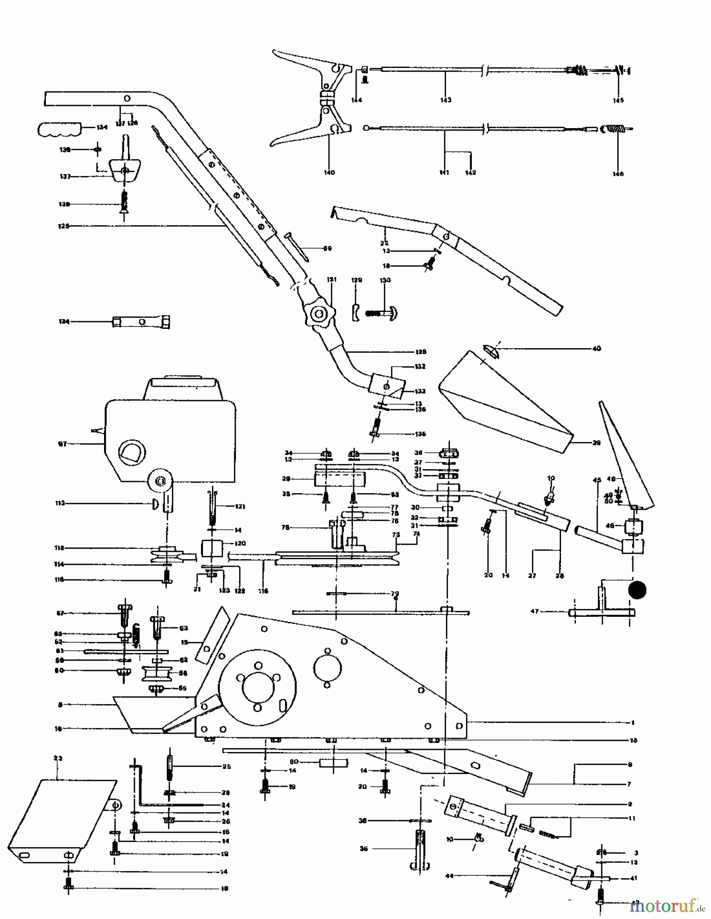  MTD Cutter bar mower QUICK 100 I/C 187-0176  (1987) Handle