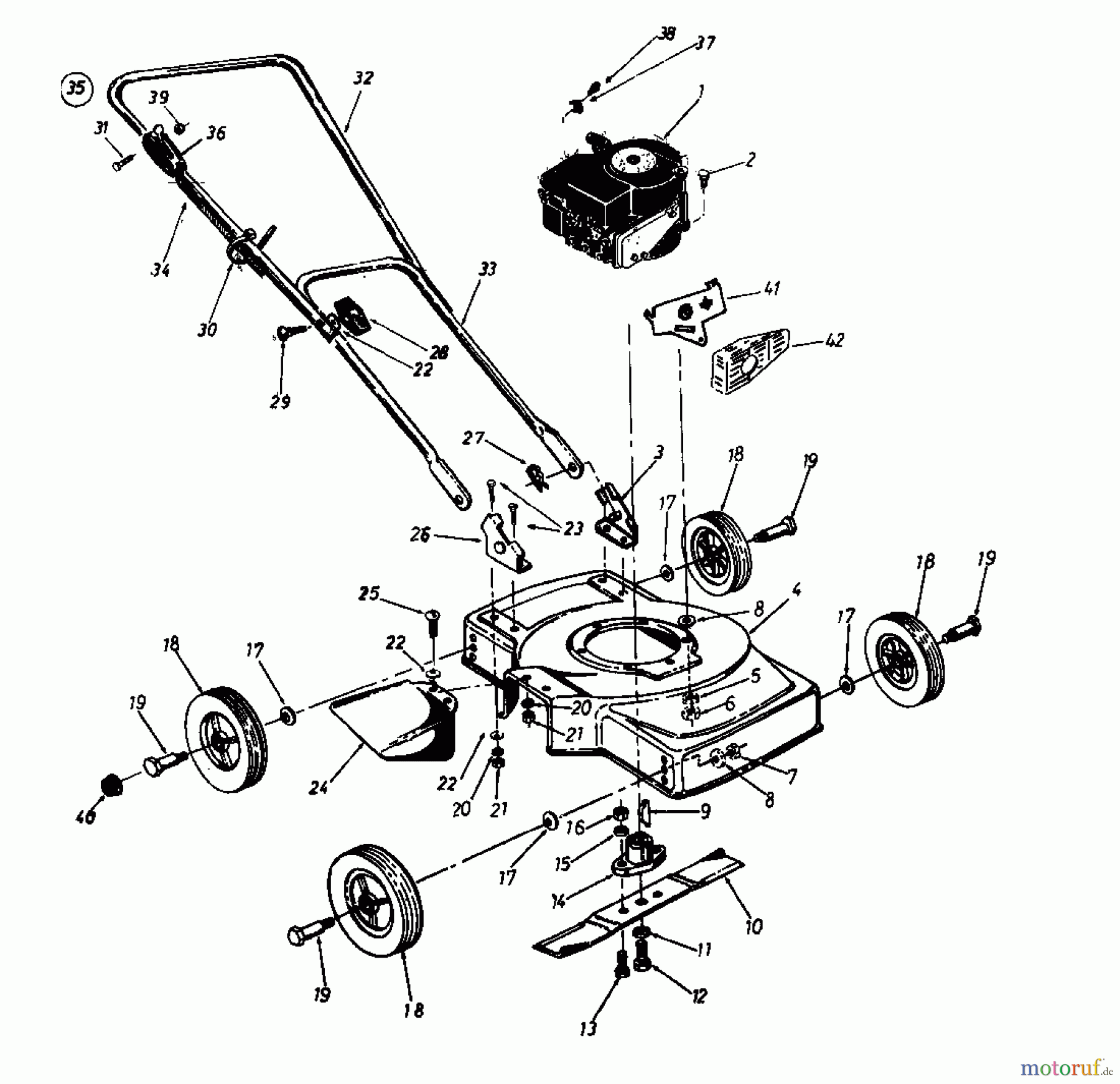  Nizza Petrol mower NIZZA 40 117-0081  (1987) Basic machine