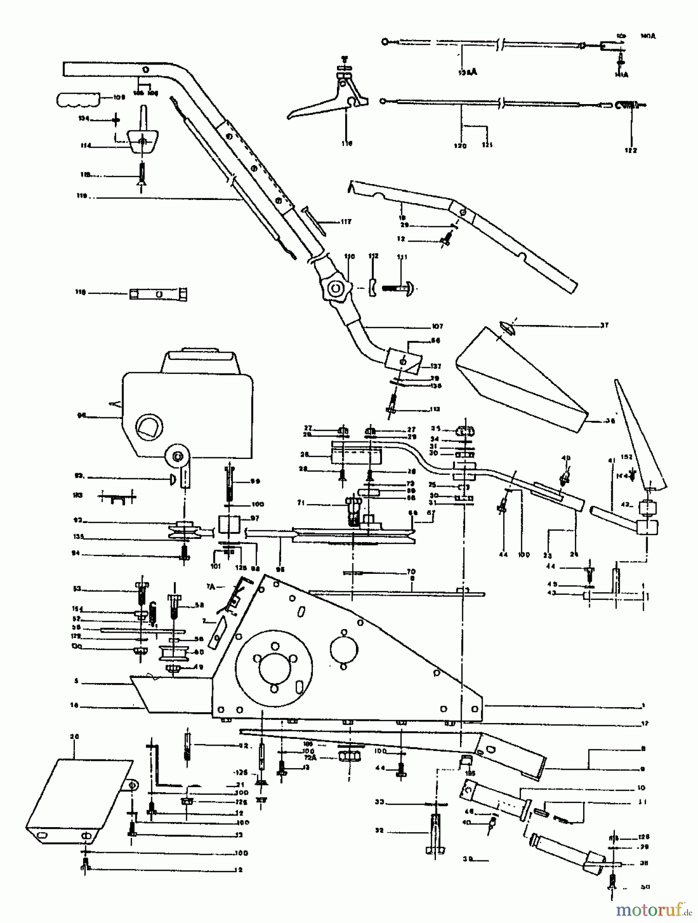  MTD Cutter bar mower QUICK 100 I/C 188-0176  (1988) Handle