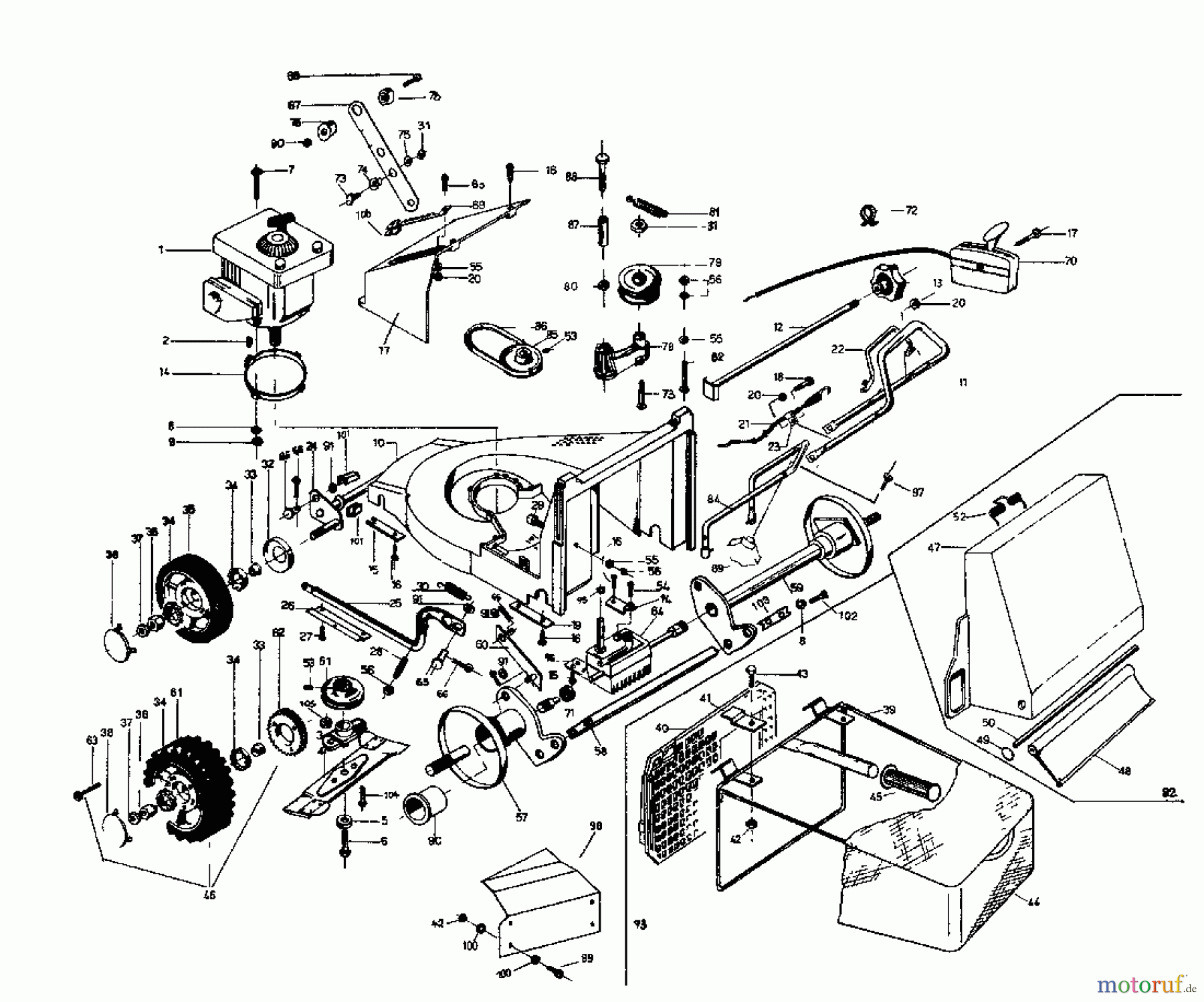  Rotaro Petrol mower self propelled ROTARO  48 S 188-0157  (1988) Basic machine