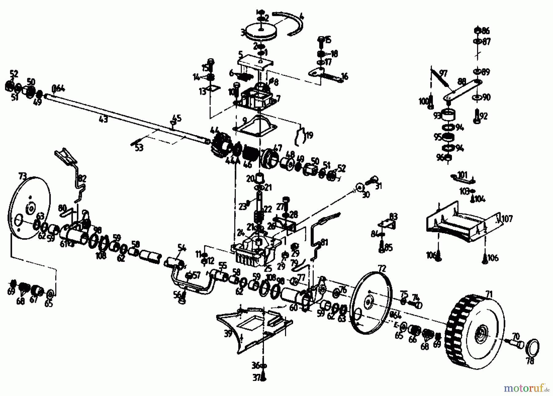  Golf Petrol mower self propelled 345 HR 2 T 02847.06  (1989) Gearbox