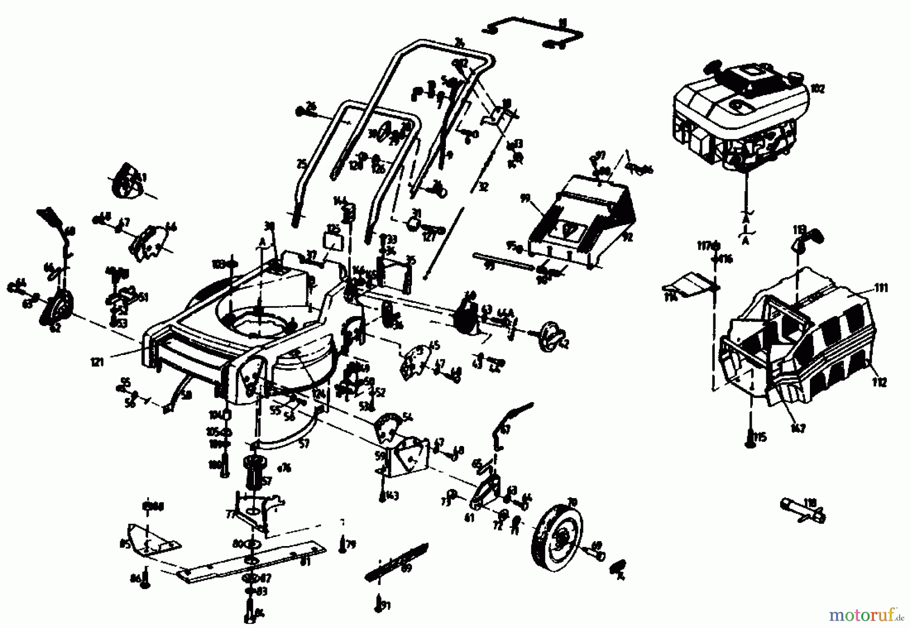  Golf Petrol mower self propelled 345 HR 4  K 02847.07  (1989) Basic machine