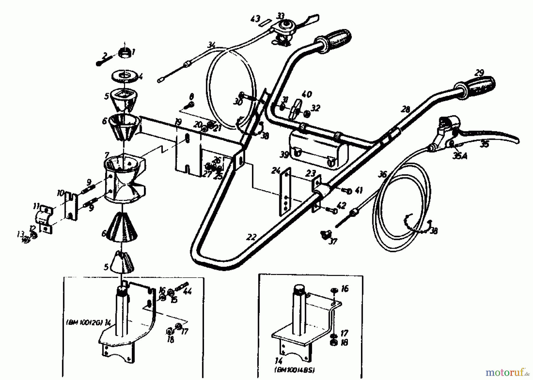  Gutbrod Cutter bar mower BM 100 4/BS 07507.02  (1990) Handle