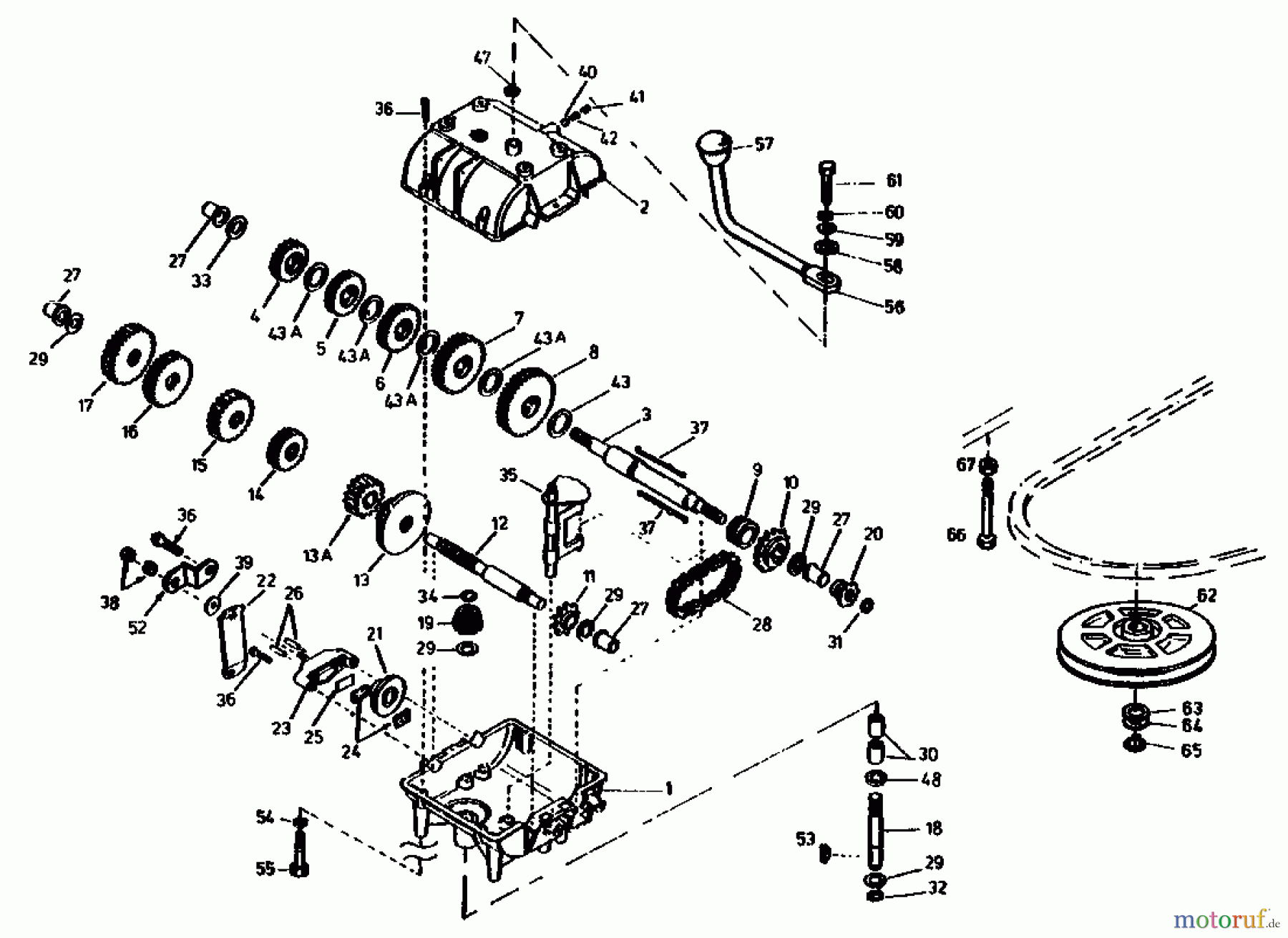  Gutbrod Lawn tractors Sprint 1000 E 02840.04  (1990) Gearbox