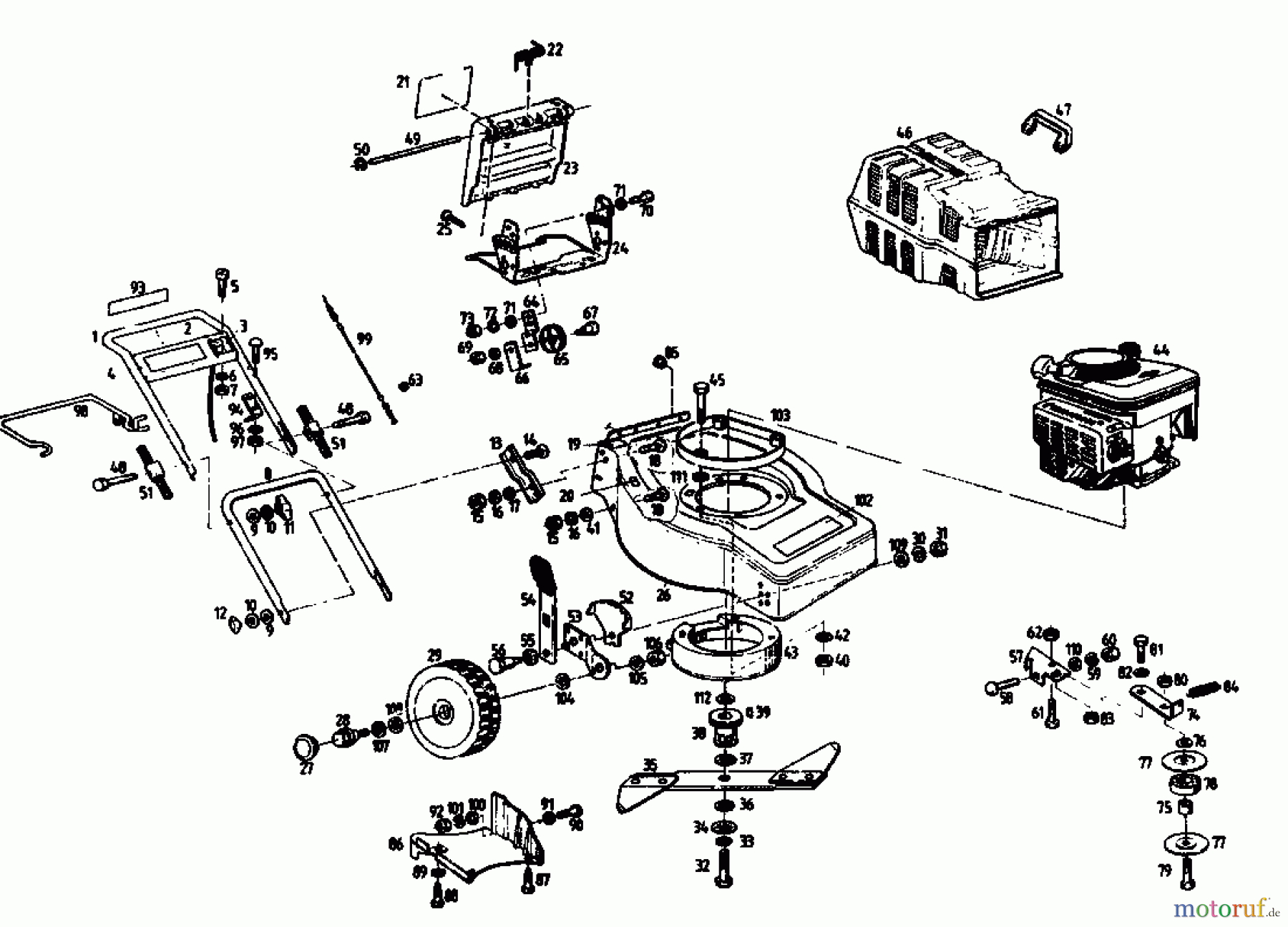  Gutbrod Petrol mower self propelled TURBO HBSR-2 T 04011.09  (1993) Basic machine