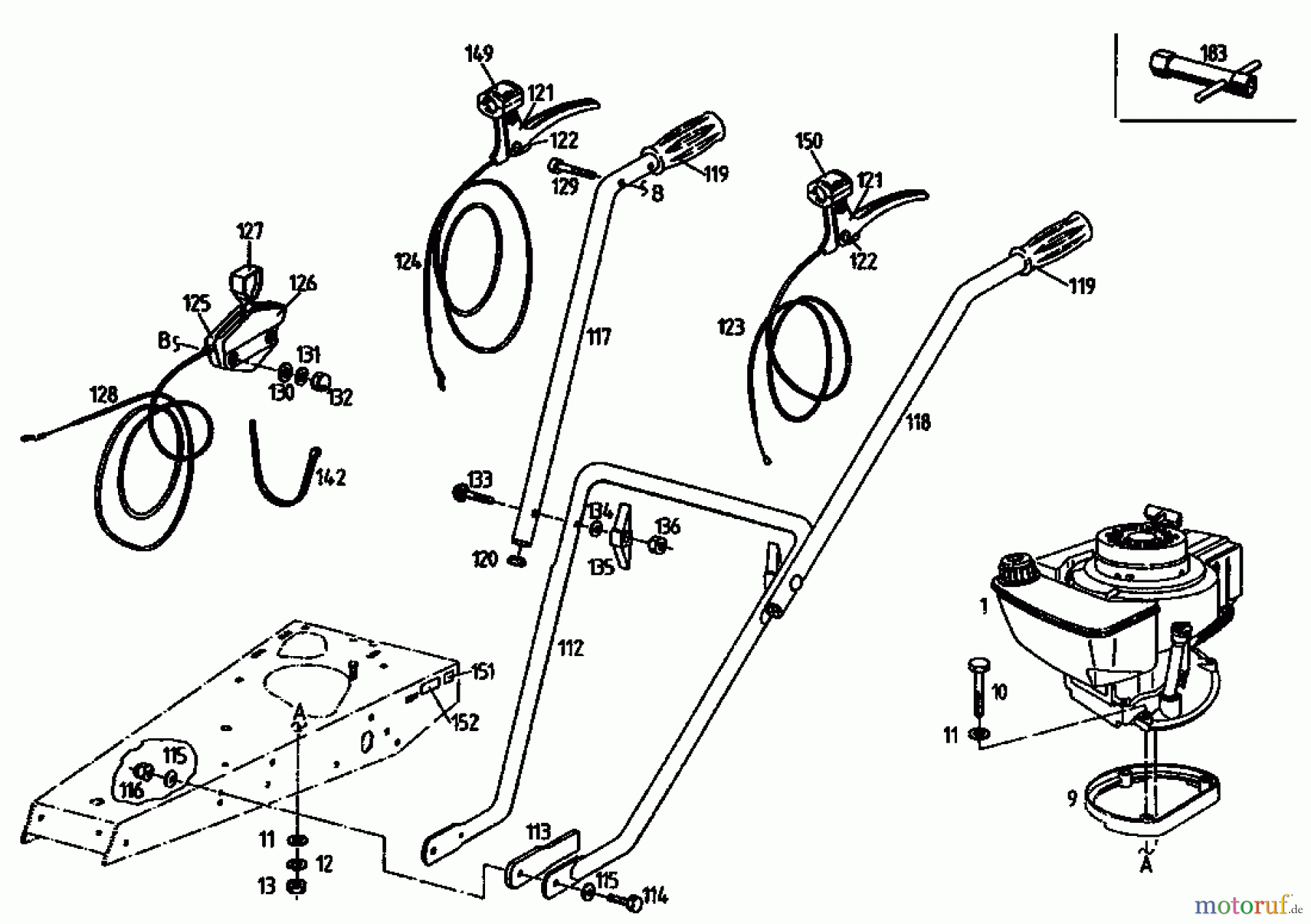  Gutbrod Cutter bar mower BM 700 07510.04  (1994) Handle