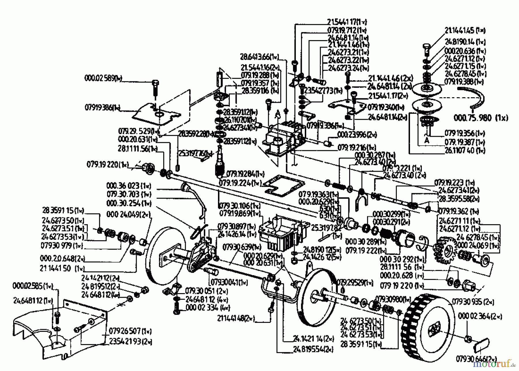  Gutbrod Petrol mower self propelled MH 454 RVS 04024.03  (1994) Gearbox, Wheels