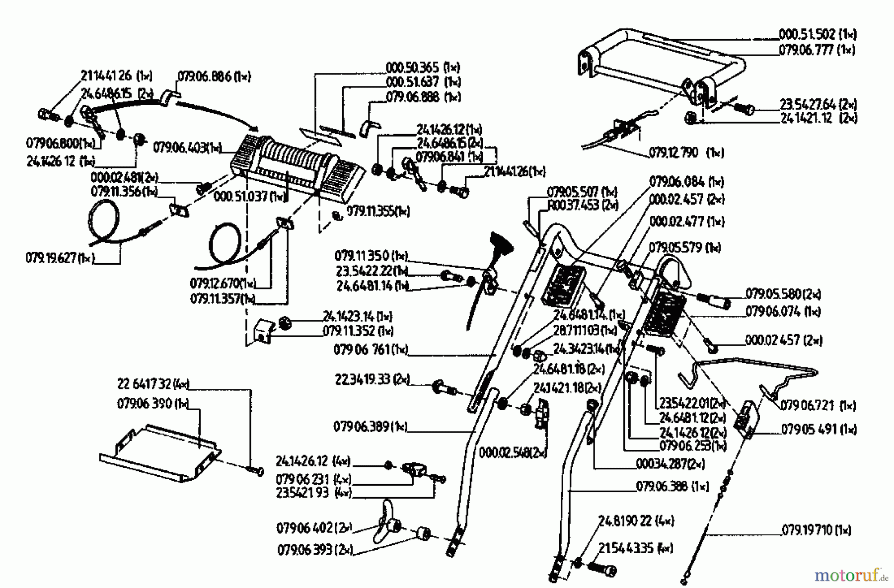  Gutbrod Petrol mower self propelled MH 454 RVS 04024.03  (1994) Handle