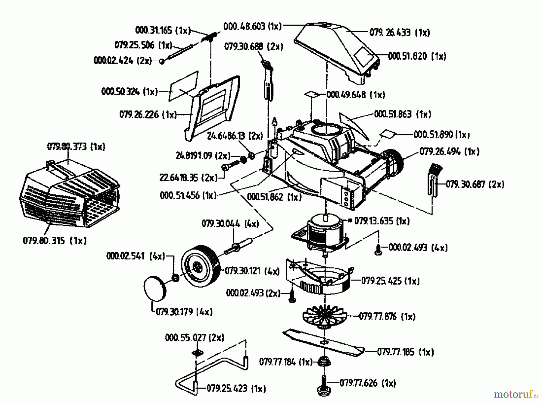 Floraself Electric mower 932 E 02823.08 (1995) Basic machine