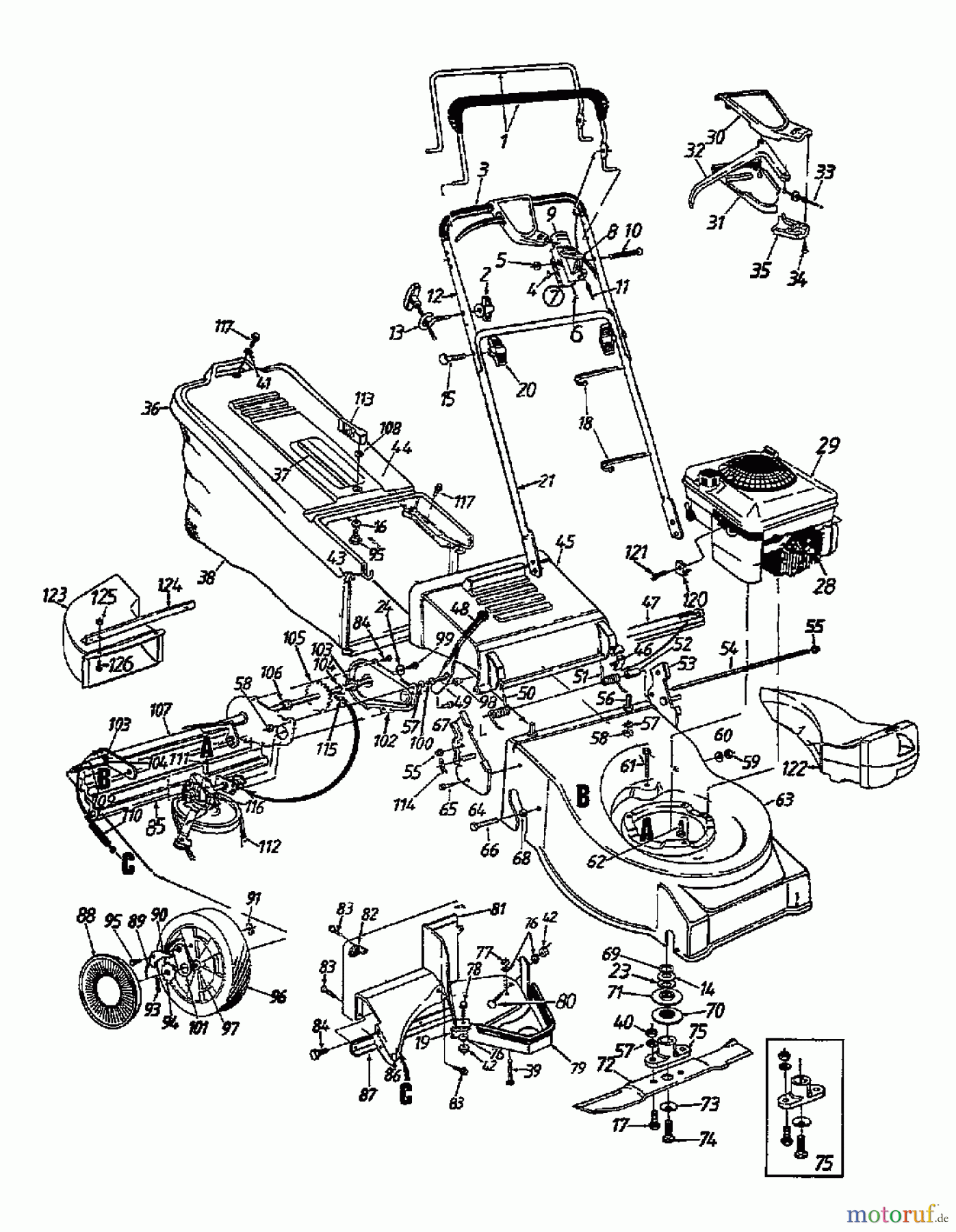  Raiffeisen Petrol mower self propelled RMB 53 S 125-478C628  (1995) Basic machine